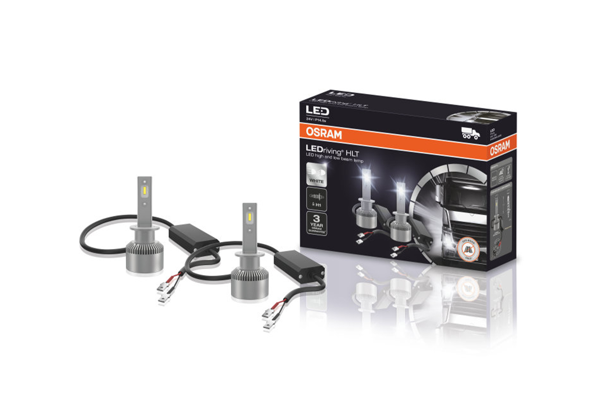 LED сијалици Osram за фарови H1 ладно бела  светлина, 24V, 14W, 6000K, 1300LM