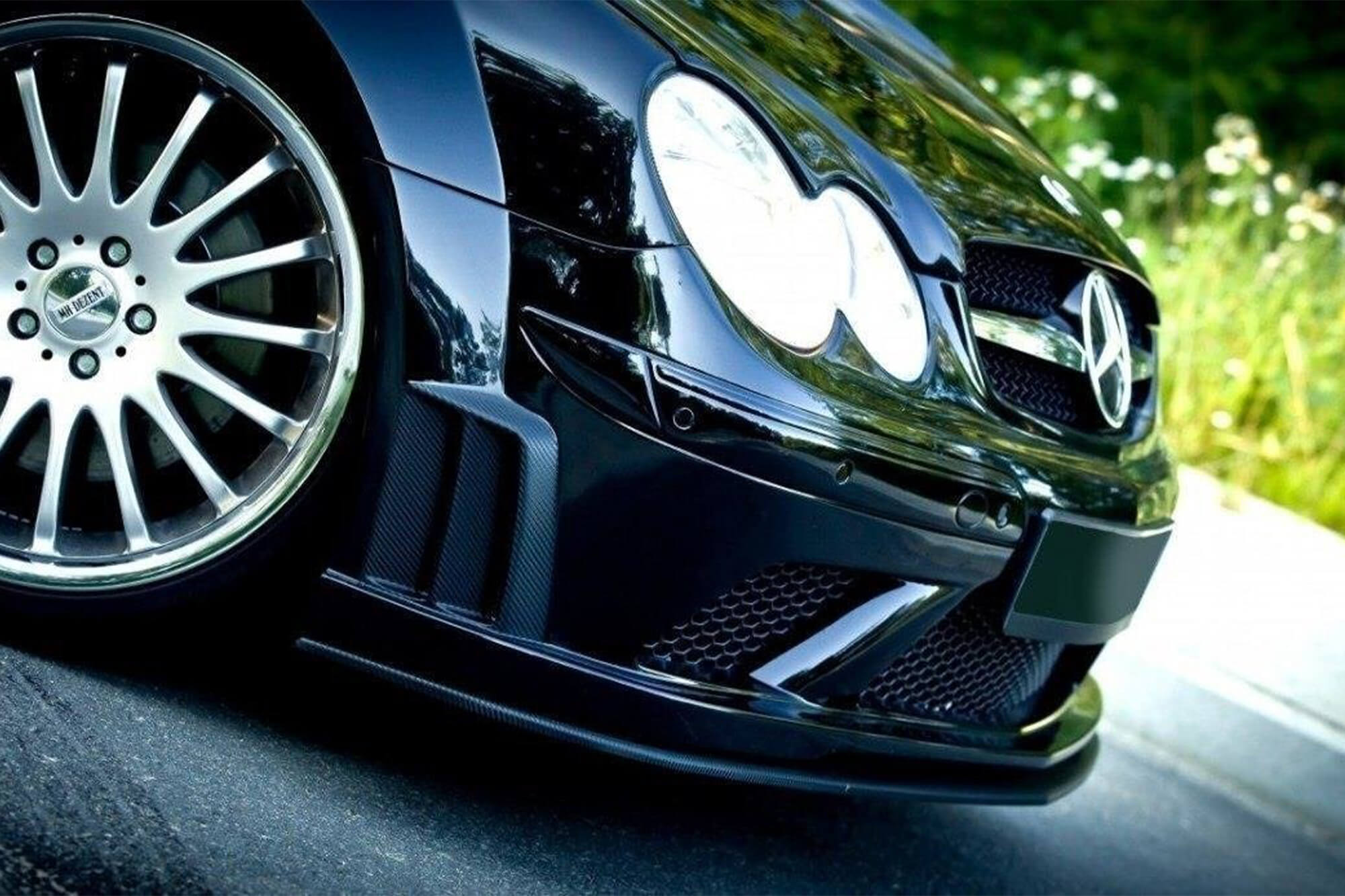 Спојлер  Maxton Design за преден  AMG браник на Mercedes CLK W209 Black Series 2002-2009, црн лак