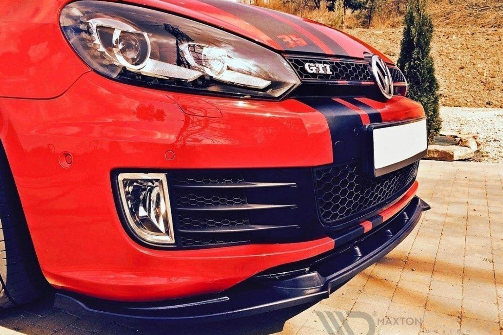 Спојлер  Maxton Design верзија 1 за преден  GTI браник нa VW Golf VI 35TH 2008-2012, црн мат