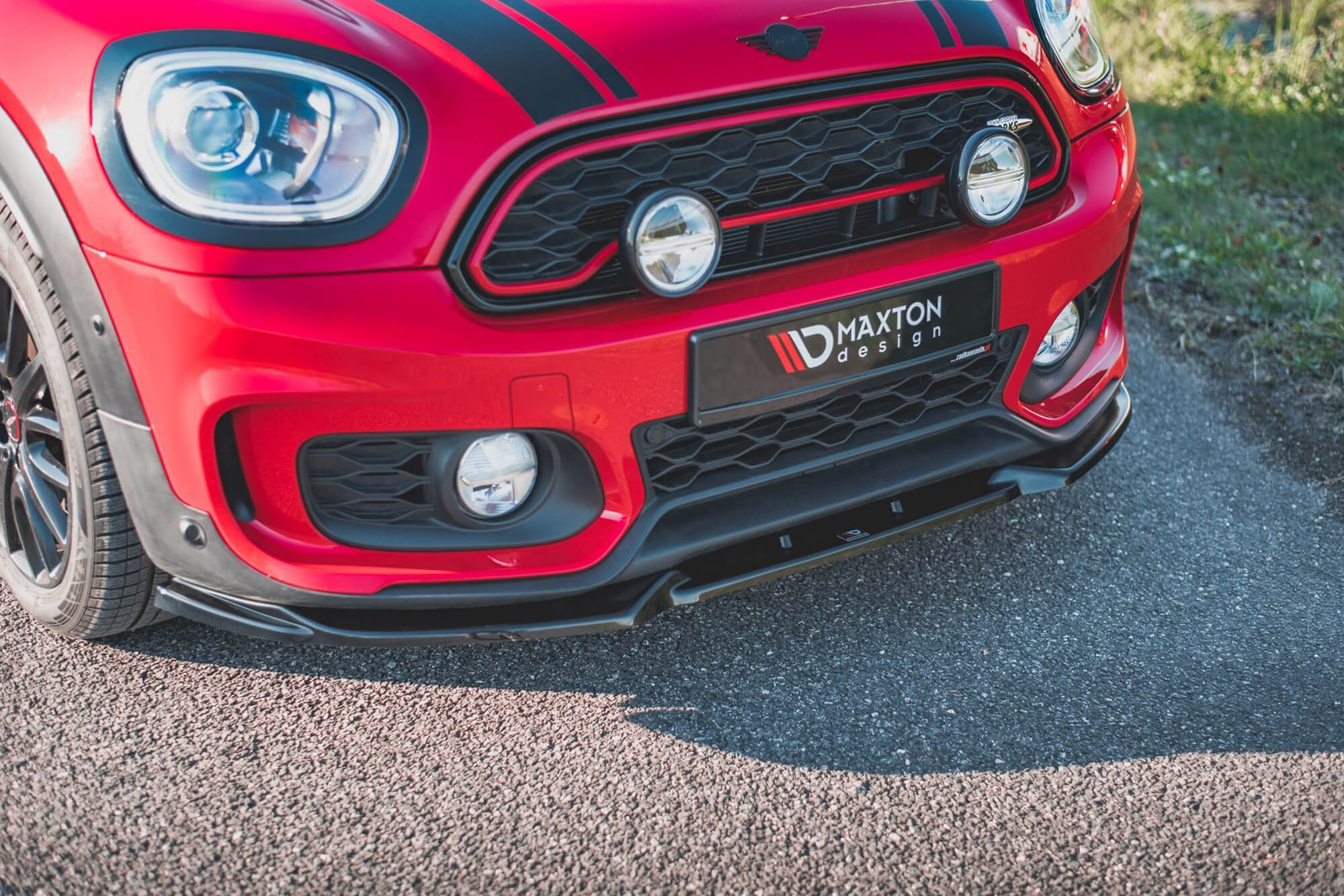 Спојлер  Maxton Design верзија 1 за преден  JCW браник на Mini Countryman F60 по 2020 година, црн мат