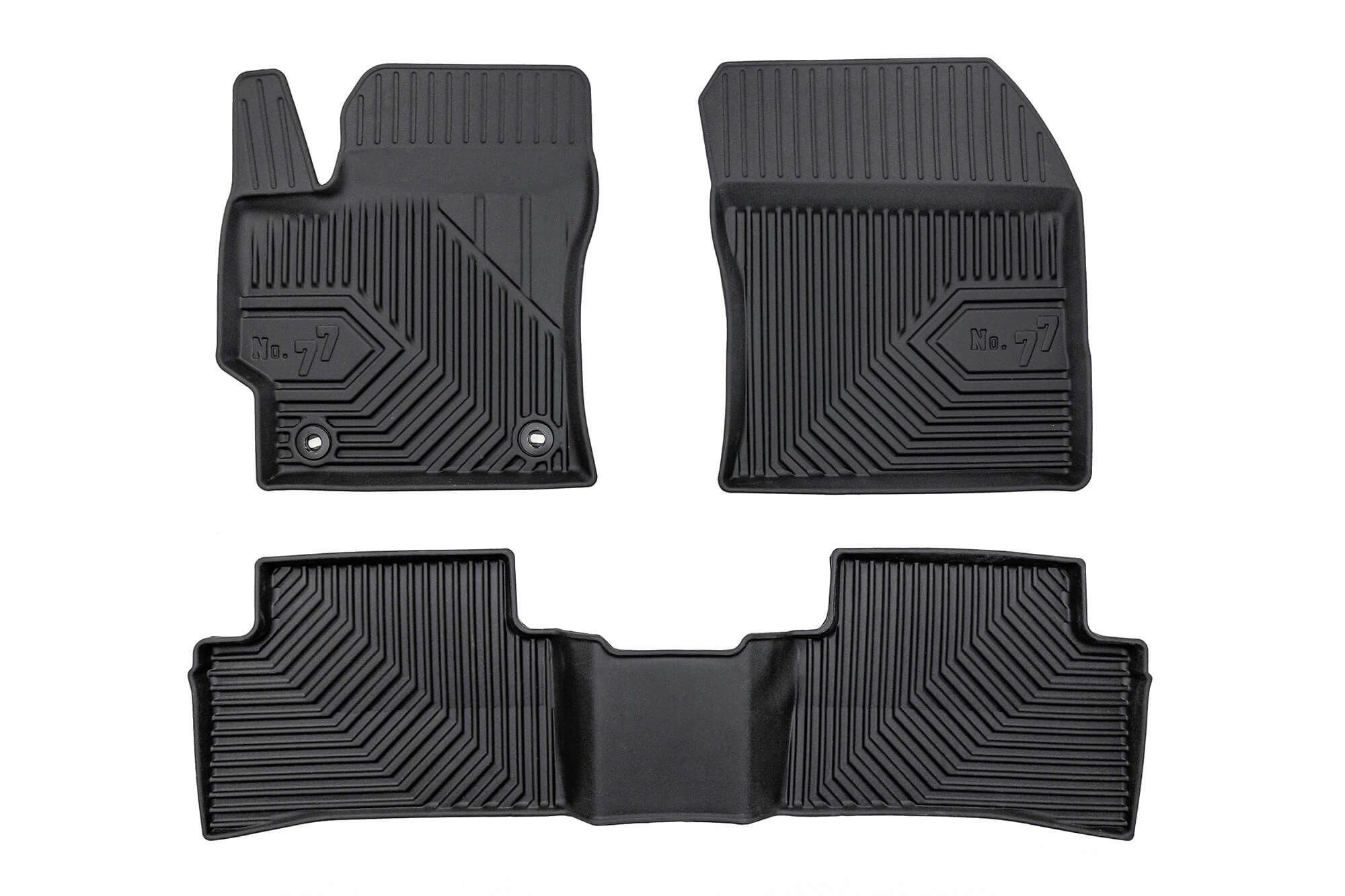 2.5D гумени патосници Frogum модел 77 за Toyota Corolla хечбек, Corolla Hybrid по 2018 година, 3 дела, црни