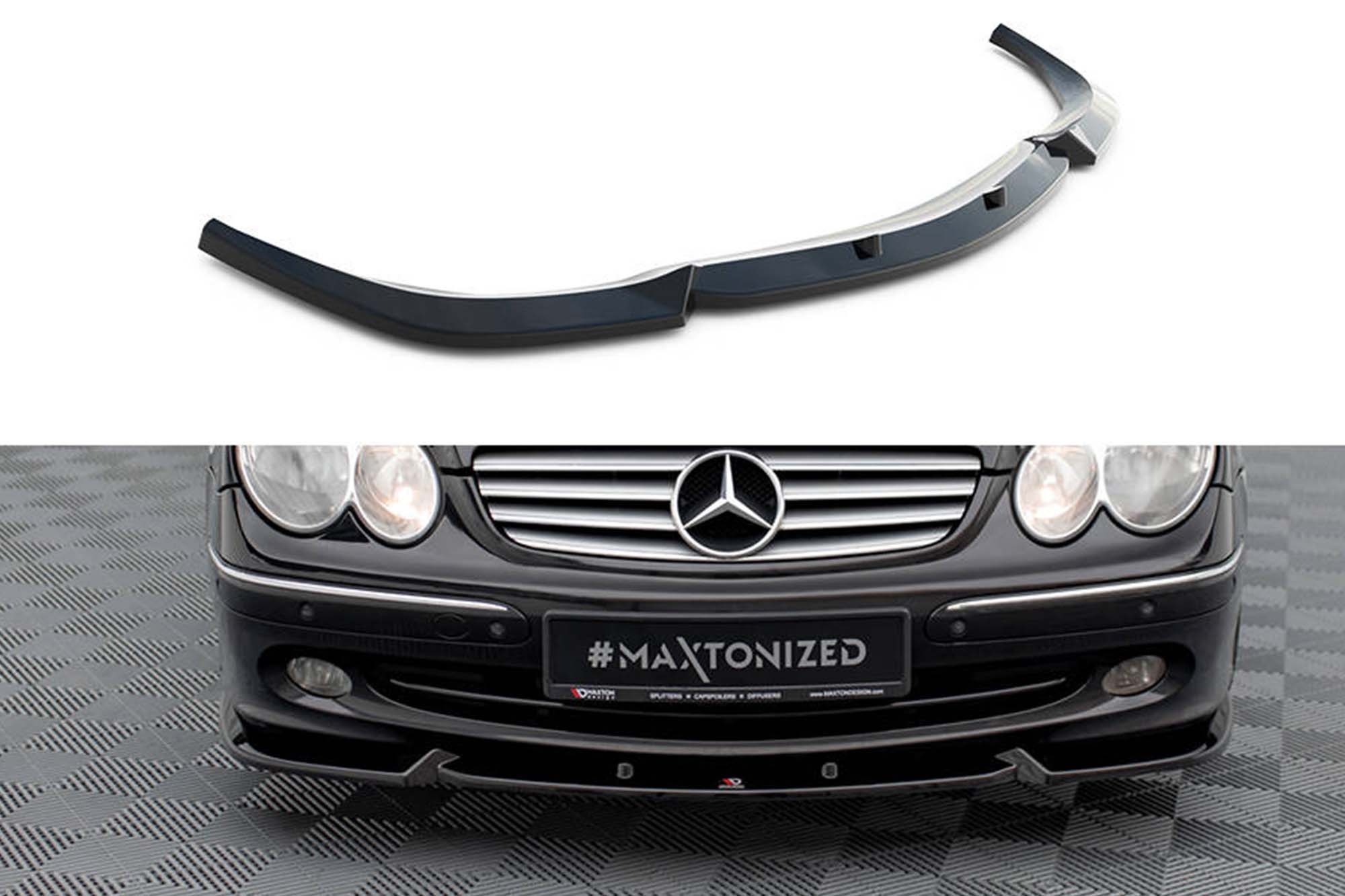 Спојлер  Maxton Design за преден  браник на Mercedes CLK W209 2002-2005, црн лак