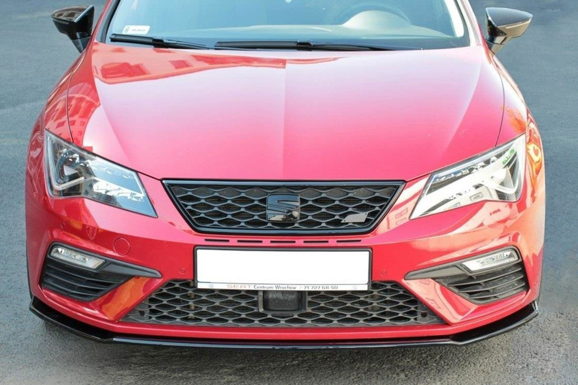 Спојлер Maxton Design верзија 2 за преден тунинг браник за SEAT Leon Mk3 Cupra, FR по  2017 година, црн мат