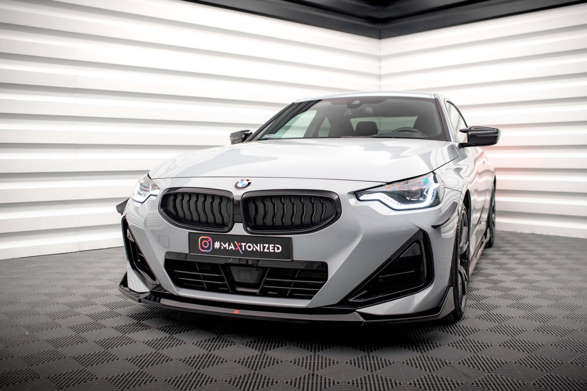 Спојлер  Maxton Design верзија 3 за преден  M браник на BMW серија 2 Coupe, M240I G42 по 2021 година,црн мат