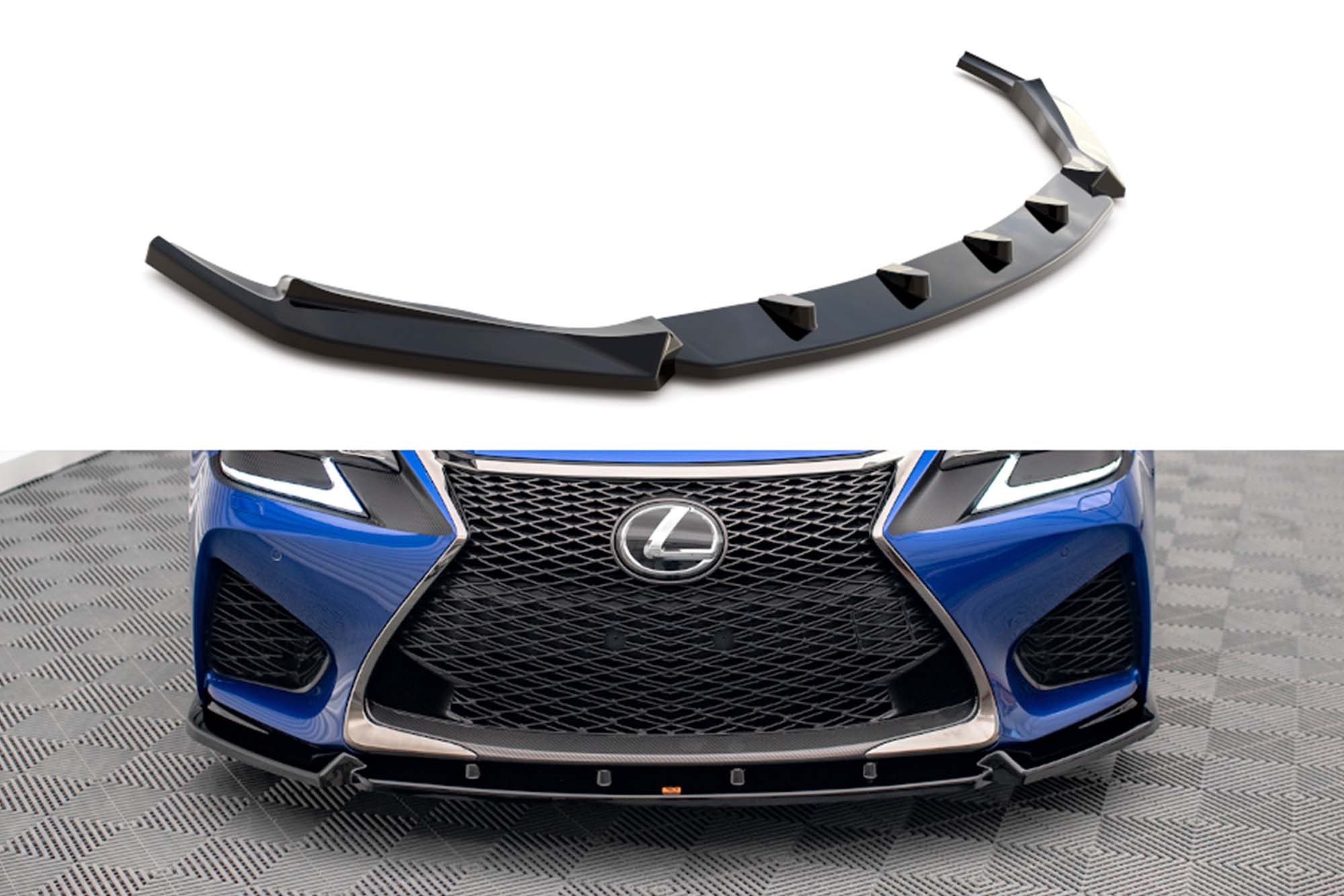 Спојлер  Maxton Design верзија 1 за преден  браник на Lexus GS F MK4 2015-2020, боја карбон