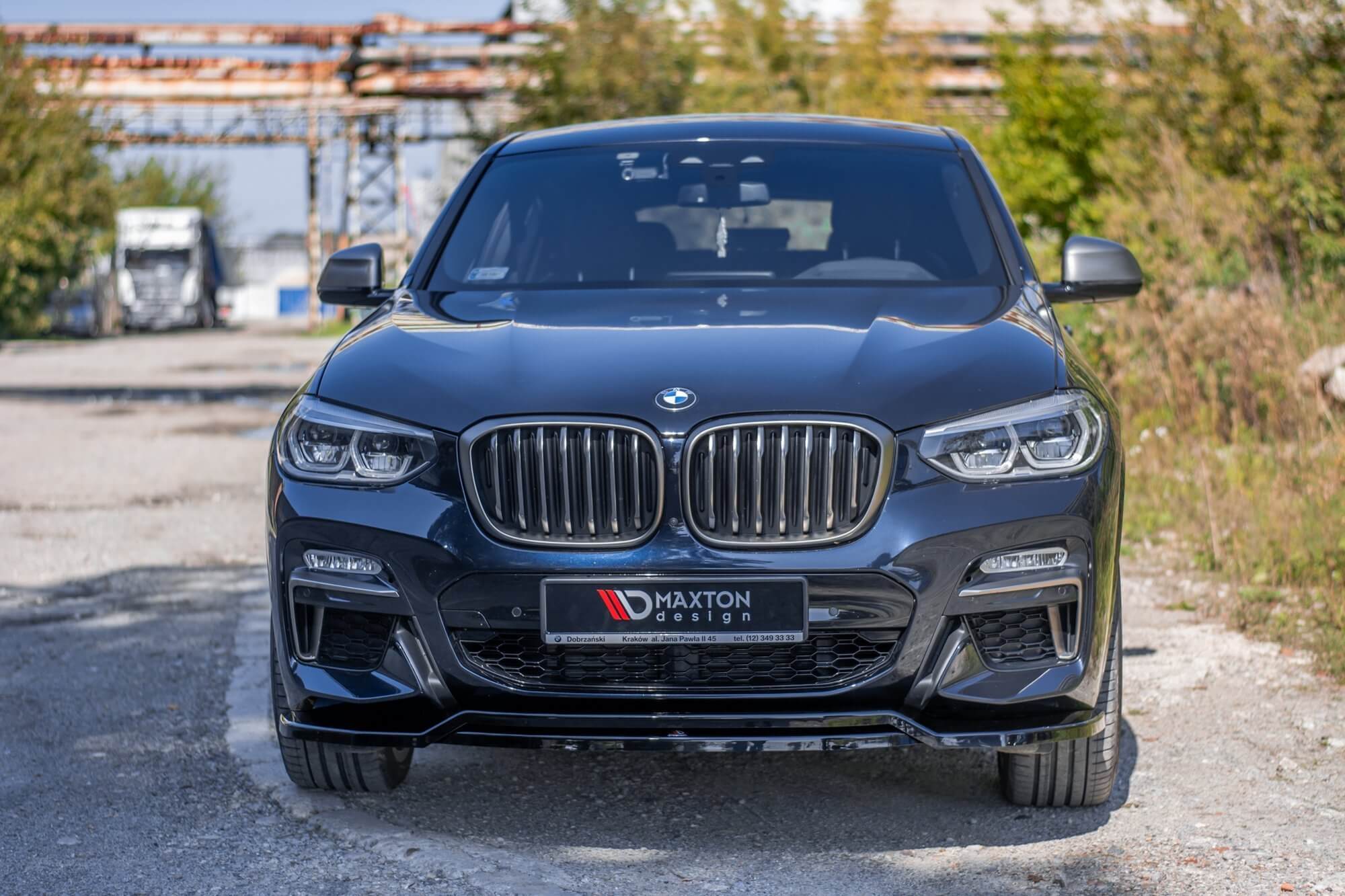 Спојлер  Maxton Design за преден  M Technik браник за BMW X4 G02 по 2018 година, црн лак