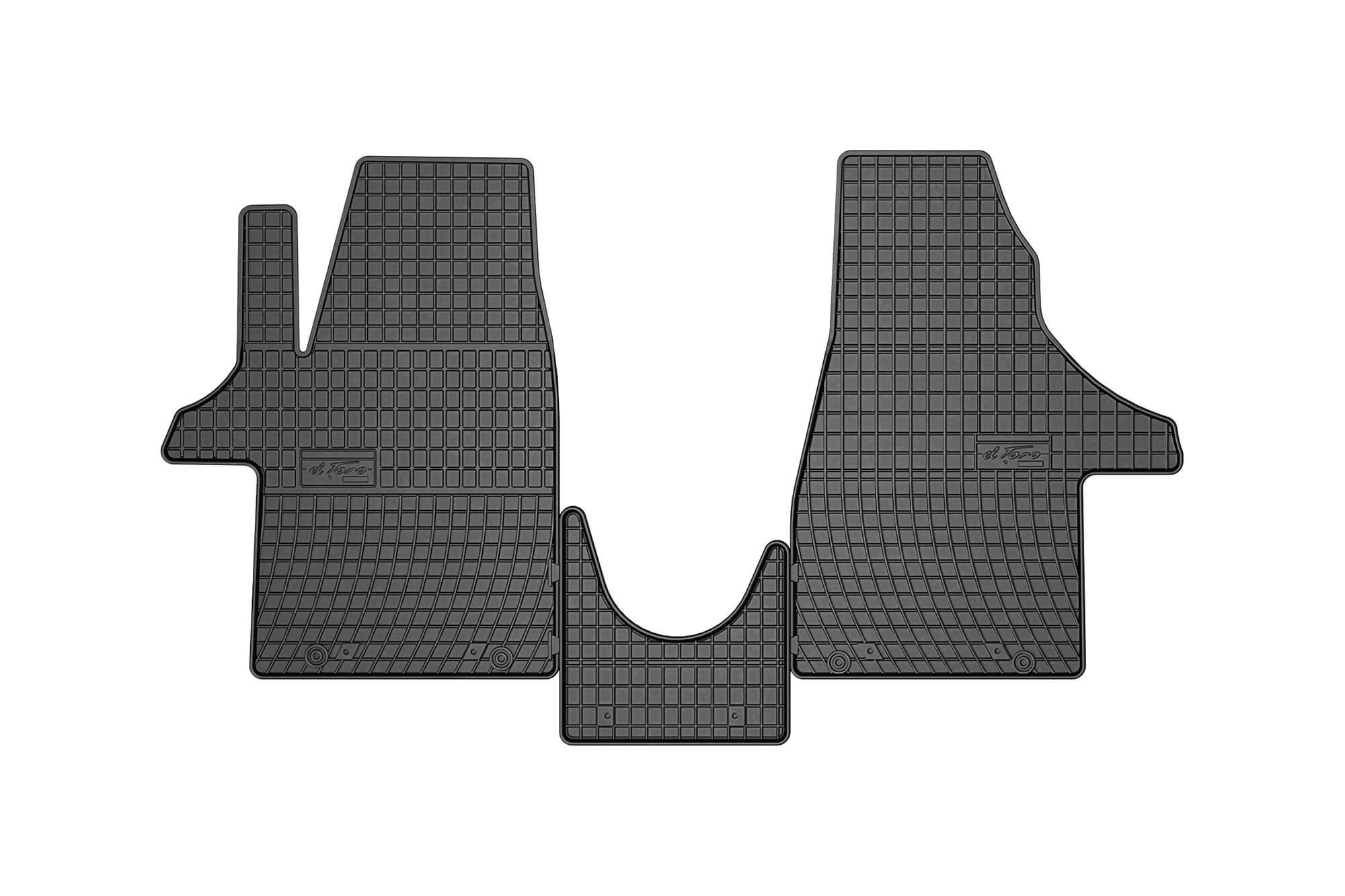 Гумени патосници Frogum за Volkswagen Transporter T6.1 2019-2024 за 1-ви ред седишта, 3 дела, црни