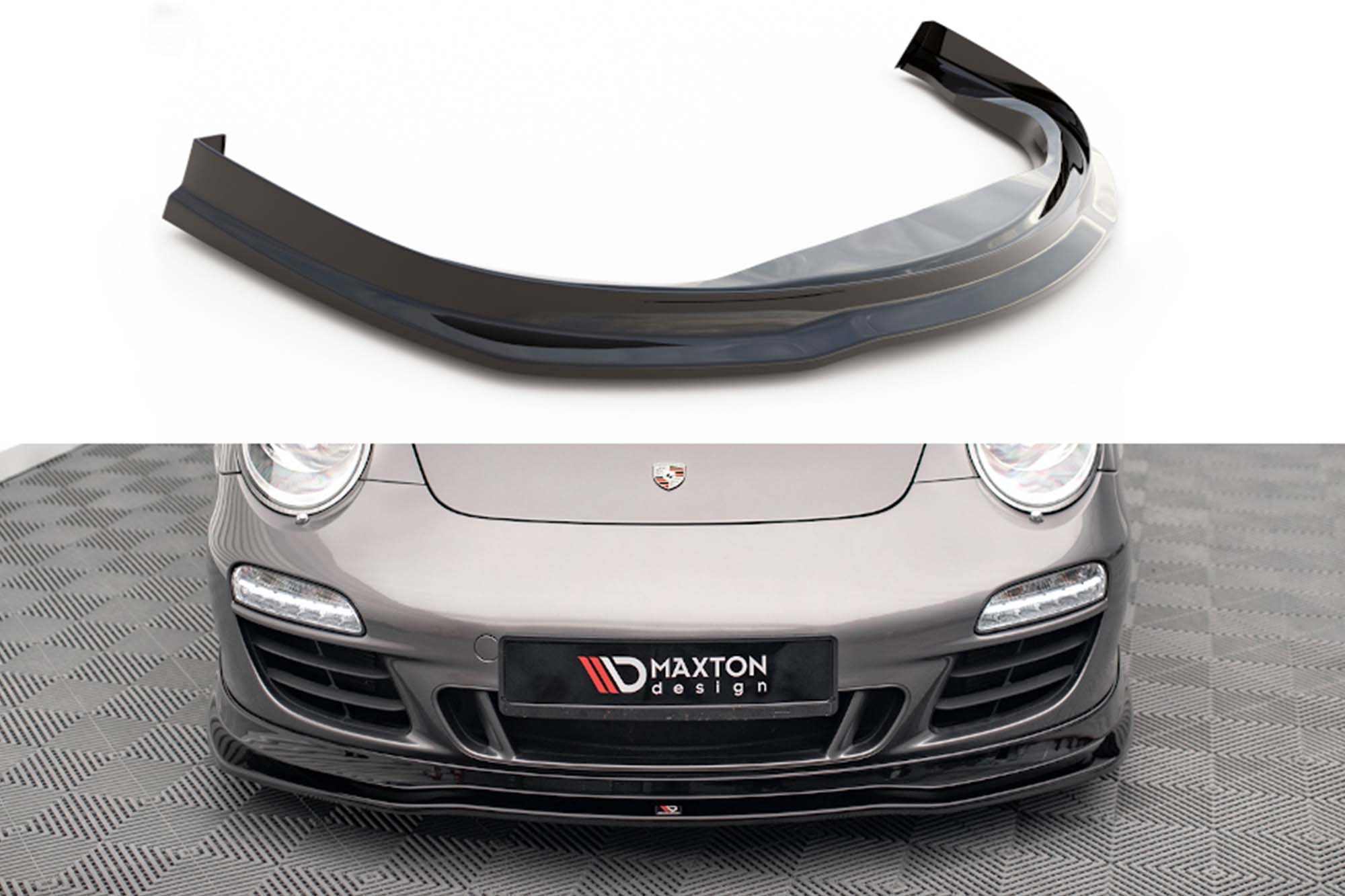 Спојлер  Maxton Design верзија 1 за преден  браник на Porsche 911 Carrera GTS 997 2009-2011, црн мат