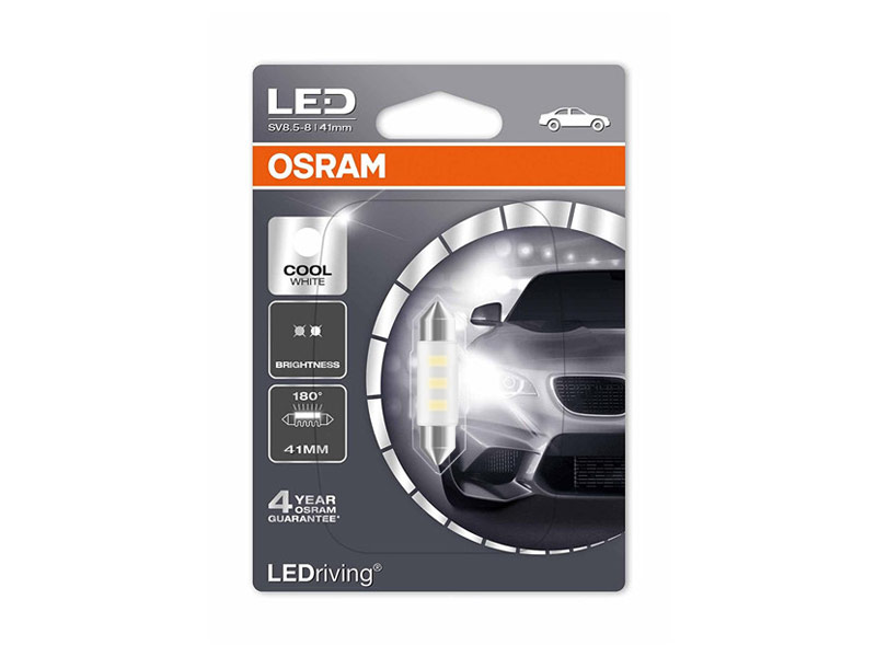 LED ламба Osram тип C5W 41mm., ладно бела , 6000K, 12V, 0.5W, SV8.5-8, 1 бр.