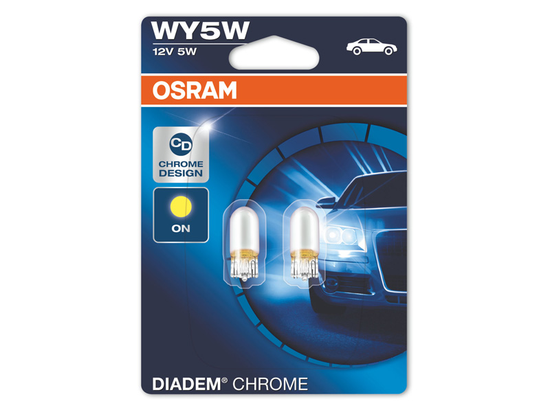 Комплет 2 бр. халогенски сијалици Osram WY5W Diadem Chrome 12V, 5W, W2.1x9.5d