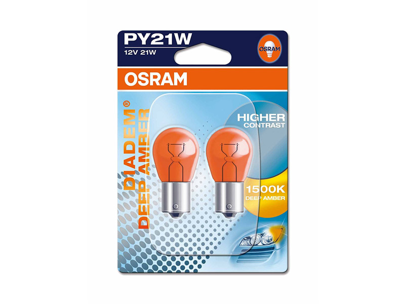 Комплет 2 бр. халогенски сијалици Osram PY21W Diadem Deep 12V, 21W, BAU15s