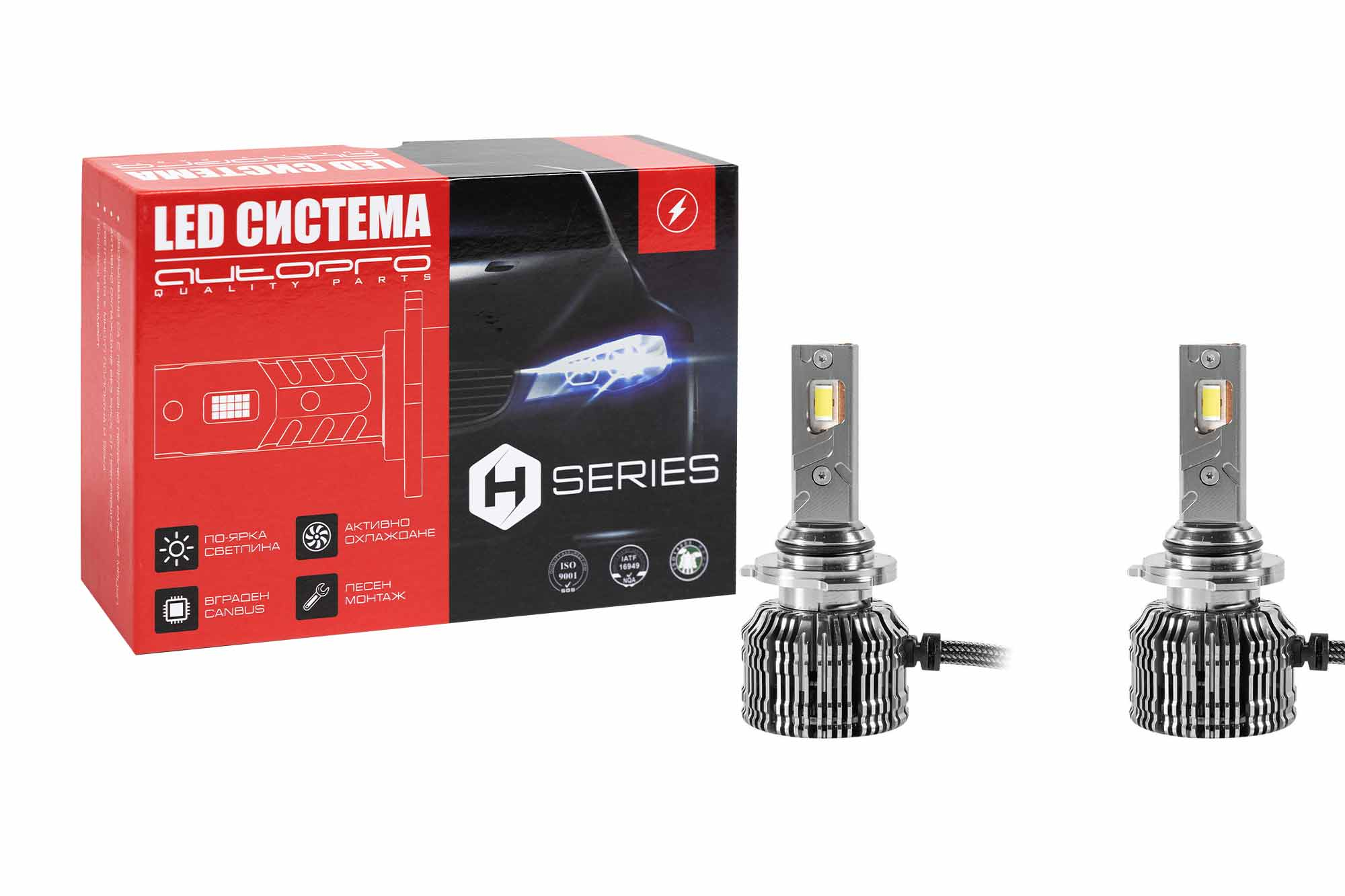 LED сијалици Autopro HB3 9005 серија H 12V, 65W, 12000LM, 6500K