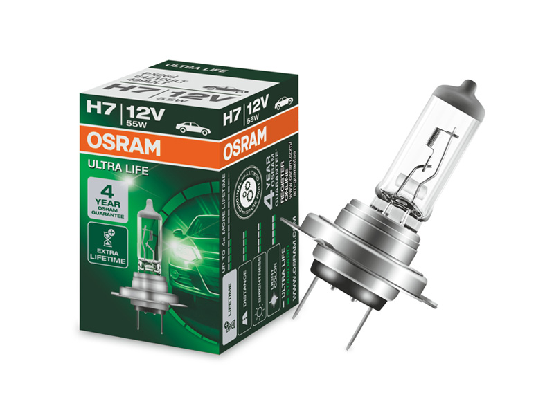 Халогенска сијалица Osram H7 UltraLife 12V, 55W, PX26d, 1 бр.