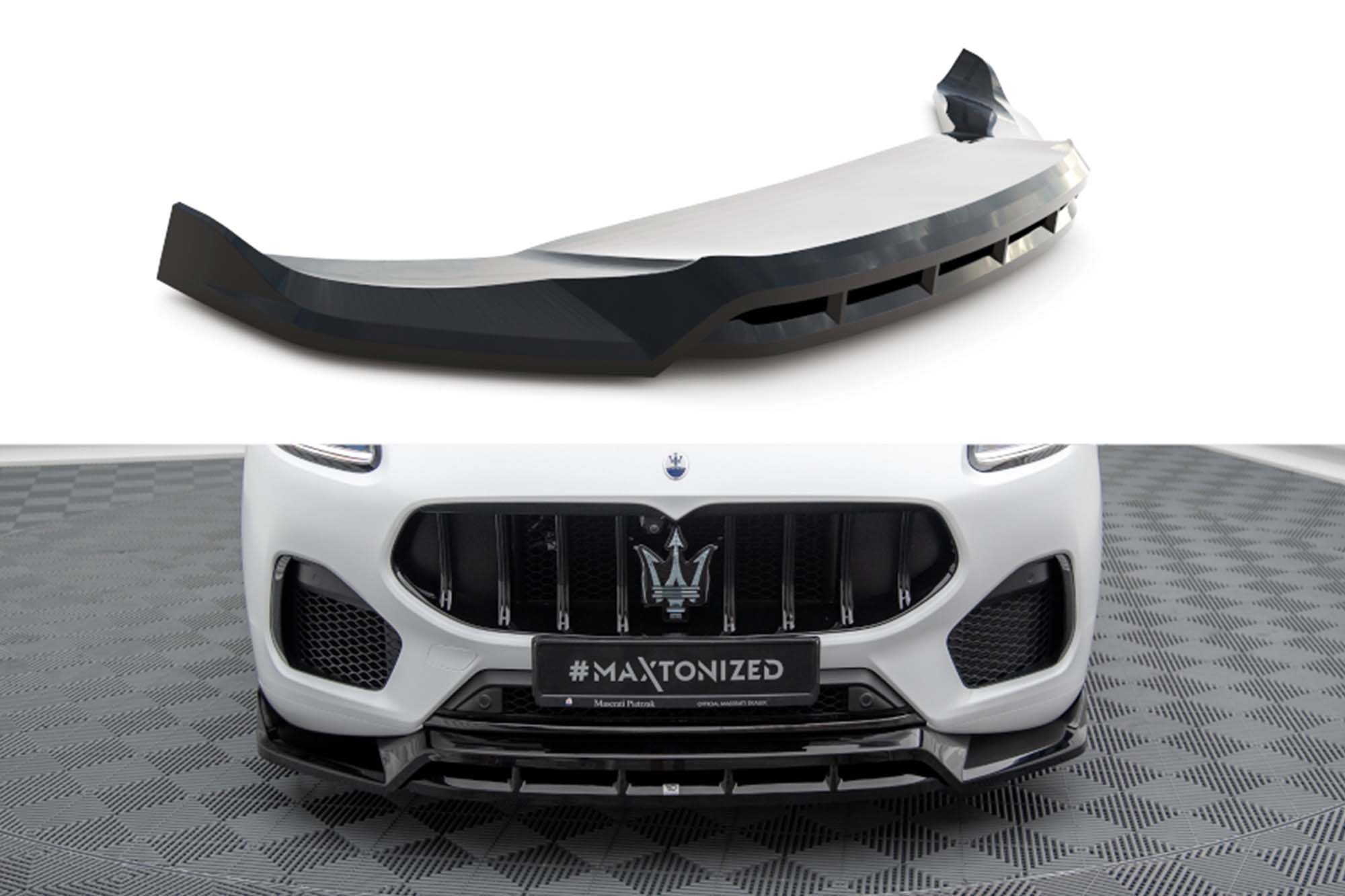 Спојлер  Maxton Design за преден  браник на Maserati Grecale GT, Modena по 2022 година, црн лак