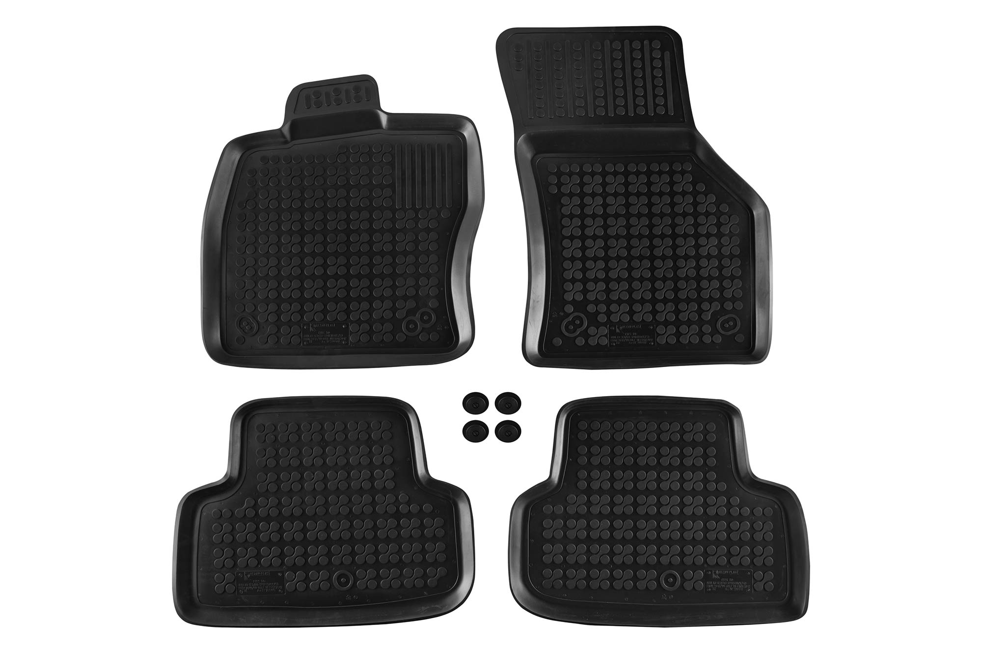 Гумени патосници Rezaw-Plast за Audi A3 S3 седан Sportback 2012-2020 VW Golf VII 2012-2019 VW Golf VIII хечбек TSI TDI по 2019 година 4 дела црни