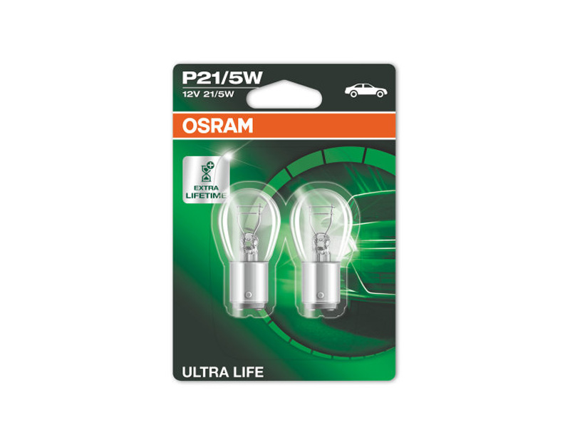 Комплет 2 бр. халогенски сијалици Osram P21/5W Ultra Life 12V, 21/5W, BAY15d