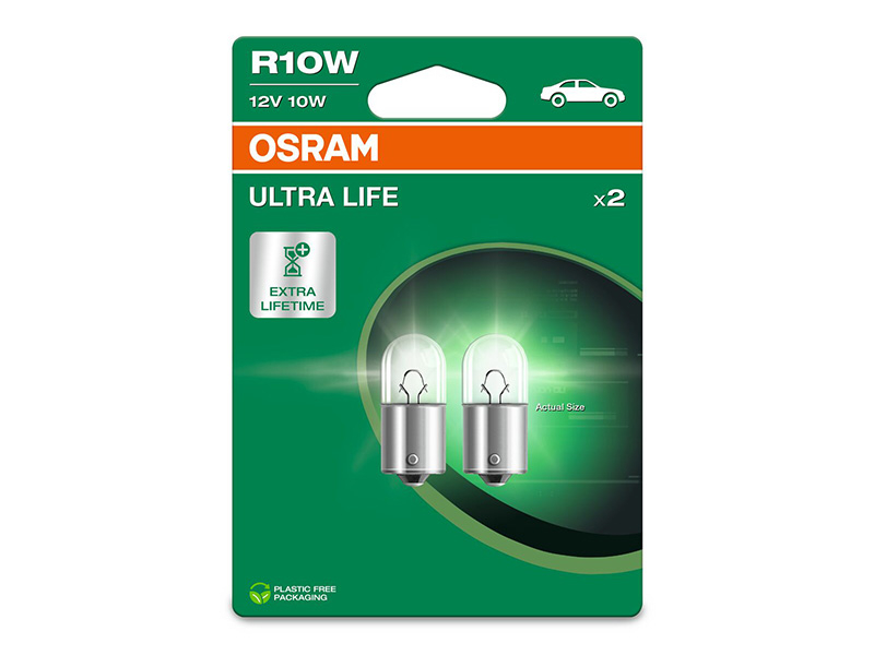 Комплет 2 бр. халогенски сијалици Osram R10W Ultra Life 12V, 10W, BA15s