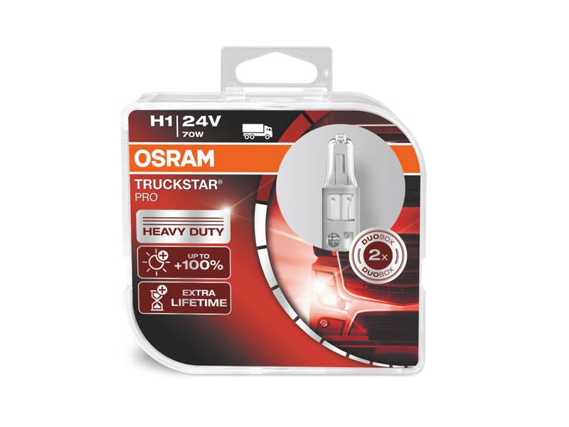 Комплет 2 бр. халогенски сијалици Osram H1 Truckstar Pro 24V, 70W, P14.5s