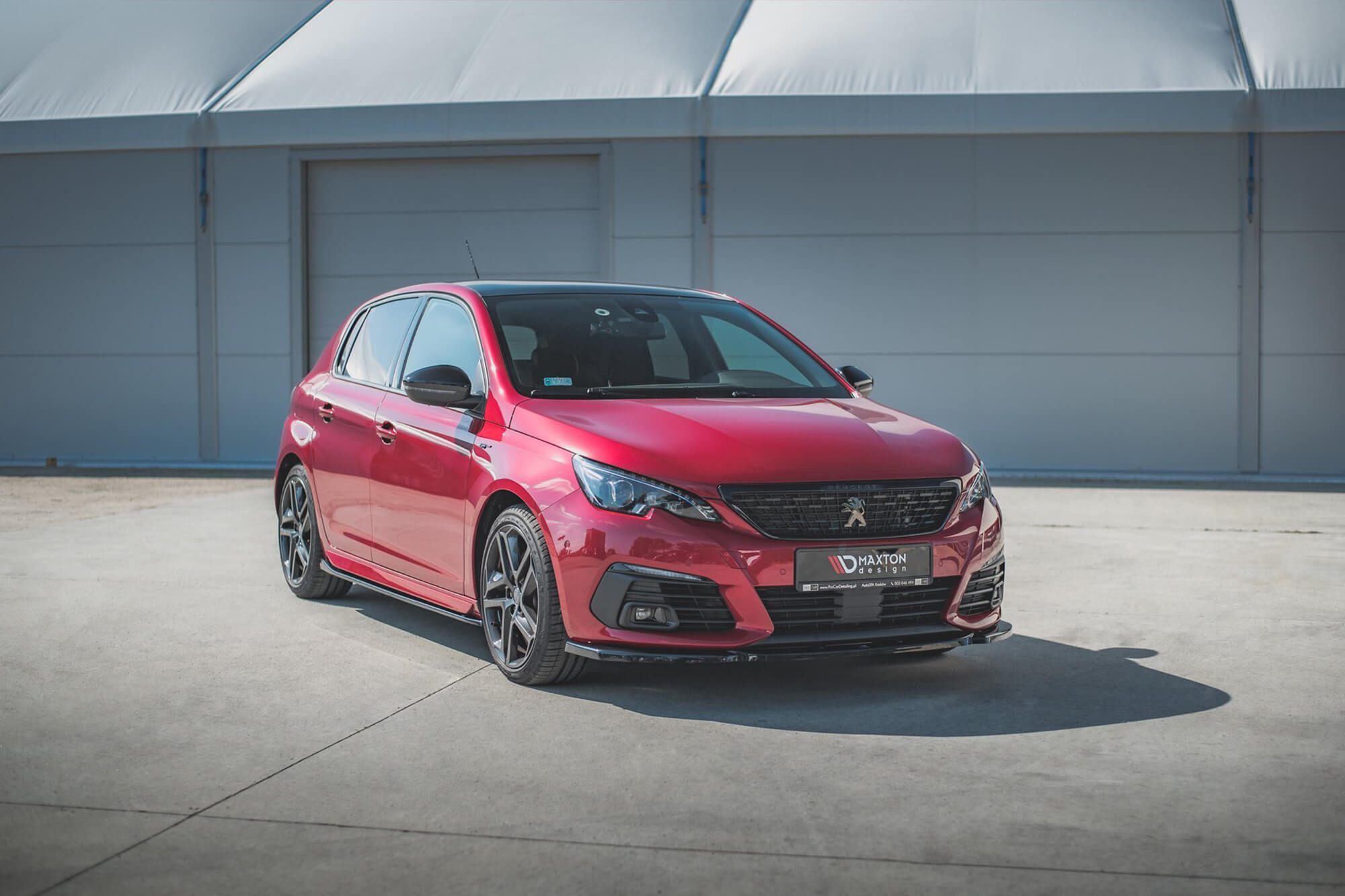 Спојлер  Maxton Design верзија 2 за преден  GT браник нa Peugeot 308 по 2017 година, црн мат