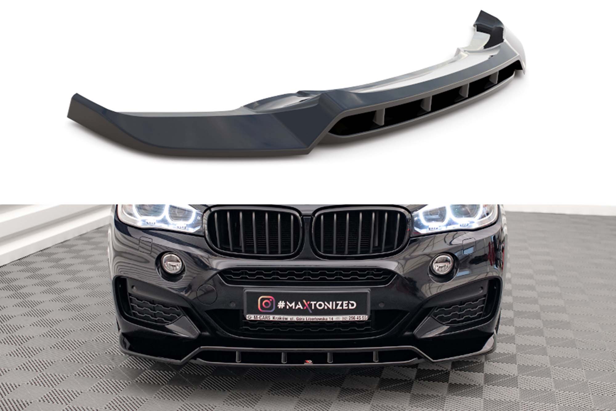 Спојлер  Maxton Design верзија 2 за преден  M браник на BMW X6 F16 2014-2019, црн мат