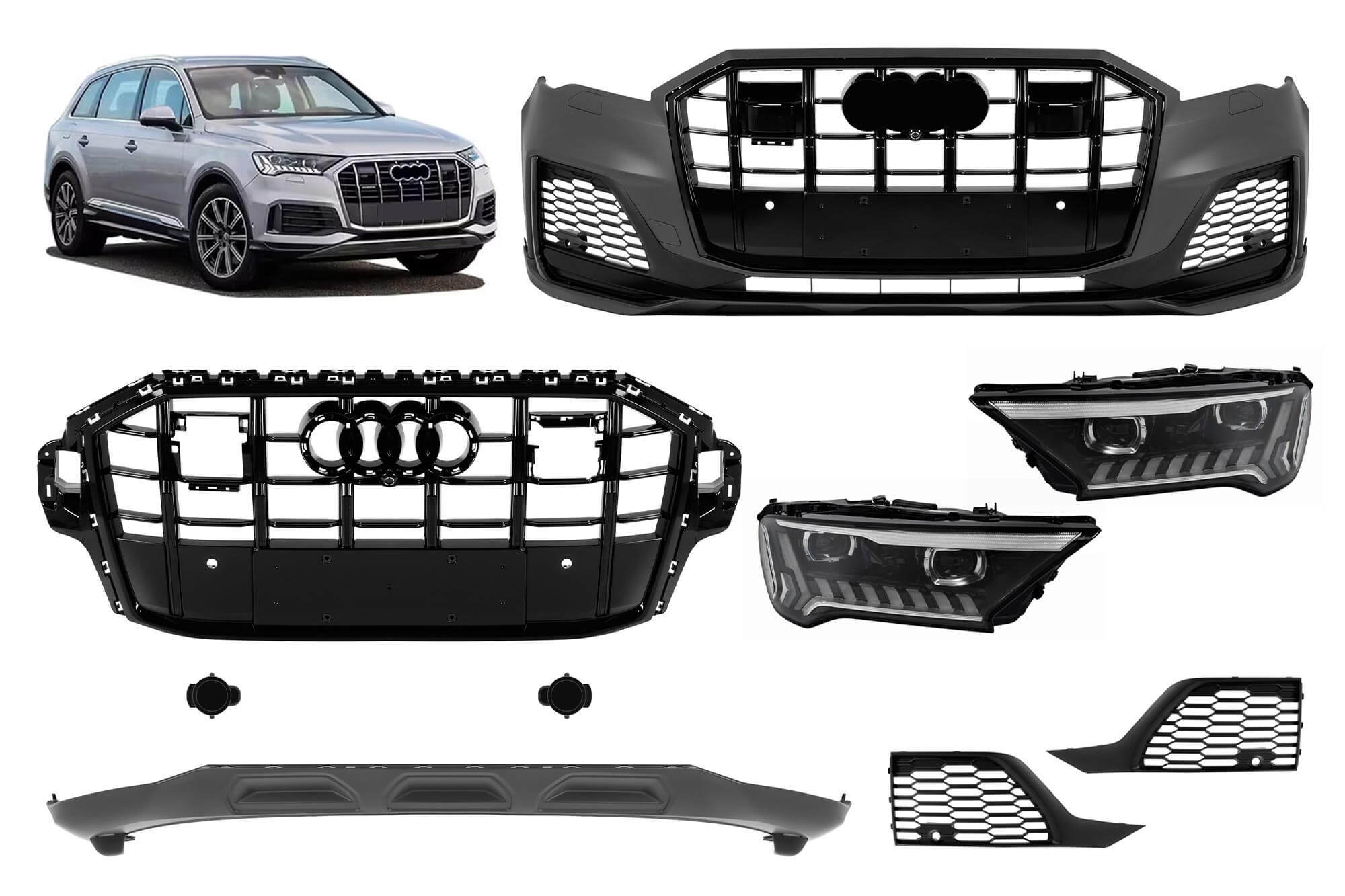 Тунинг конверзија тип S од Audi Q7 2016-2019 на фејслифт Q7 2020-2023 