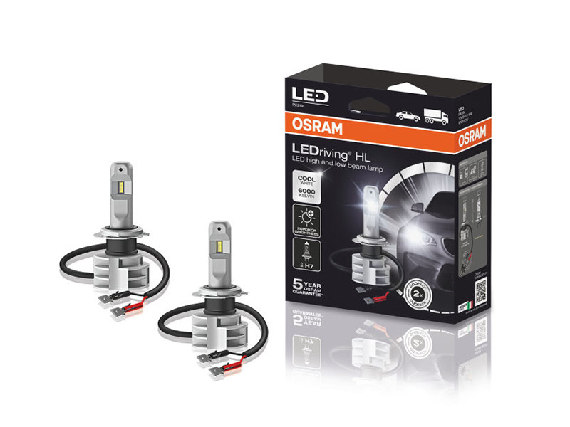 LED сијалици Osram за фарови H7, генерација 2, ладно бела  светлина, 12V/24V, 14W, PX26d