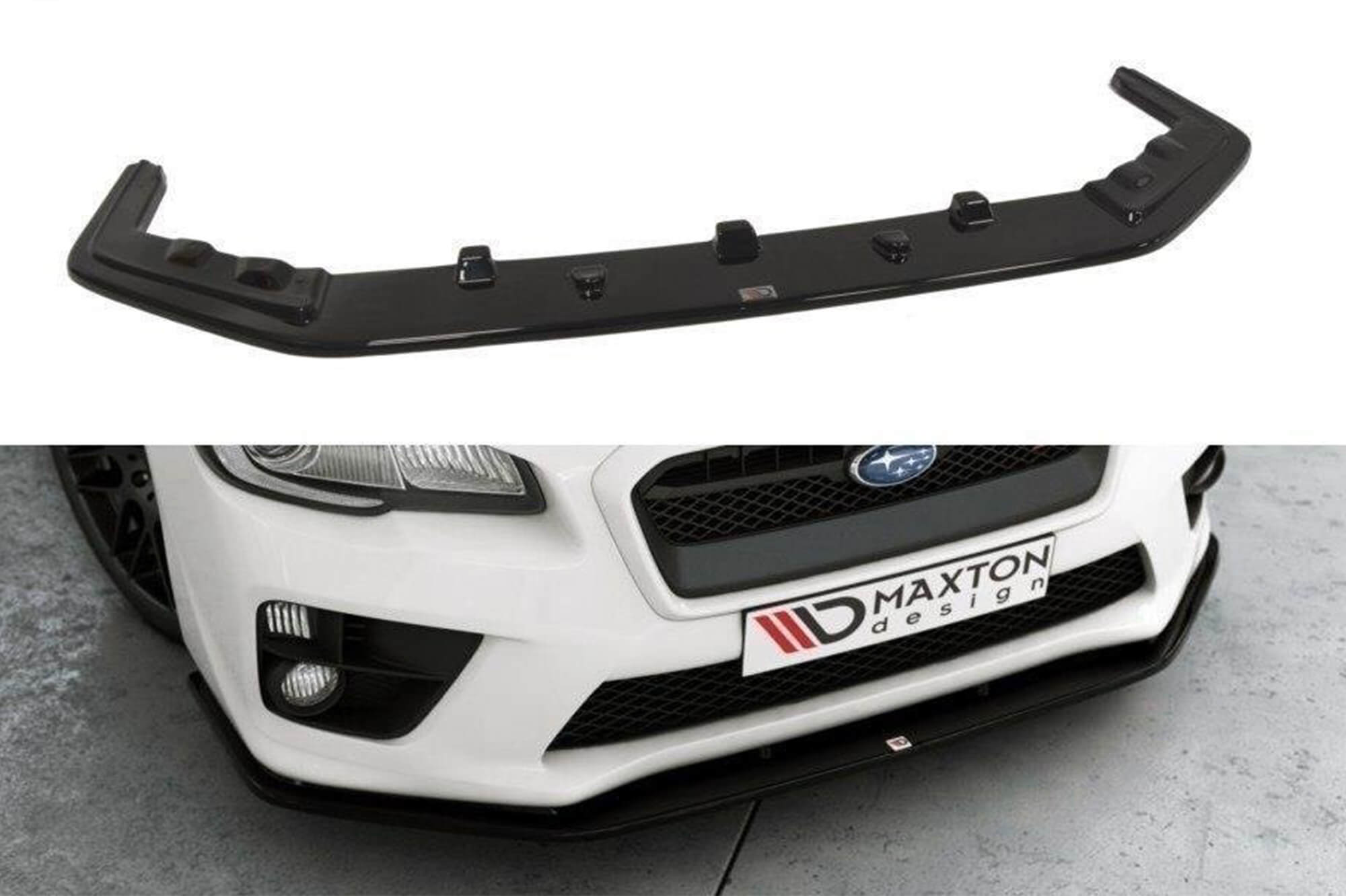 Спојлер  Maxton Design верзија 2 за преден  STI браник на Subaru Impreza WRX по 2014 година, црн мат