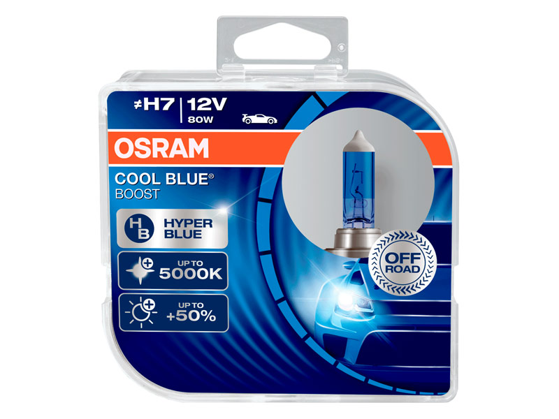 Комплет 2 бр. халогенски сијалици Osram H7 Cool Blue Boost 12V, 80W, PX26d