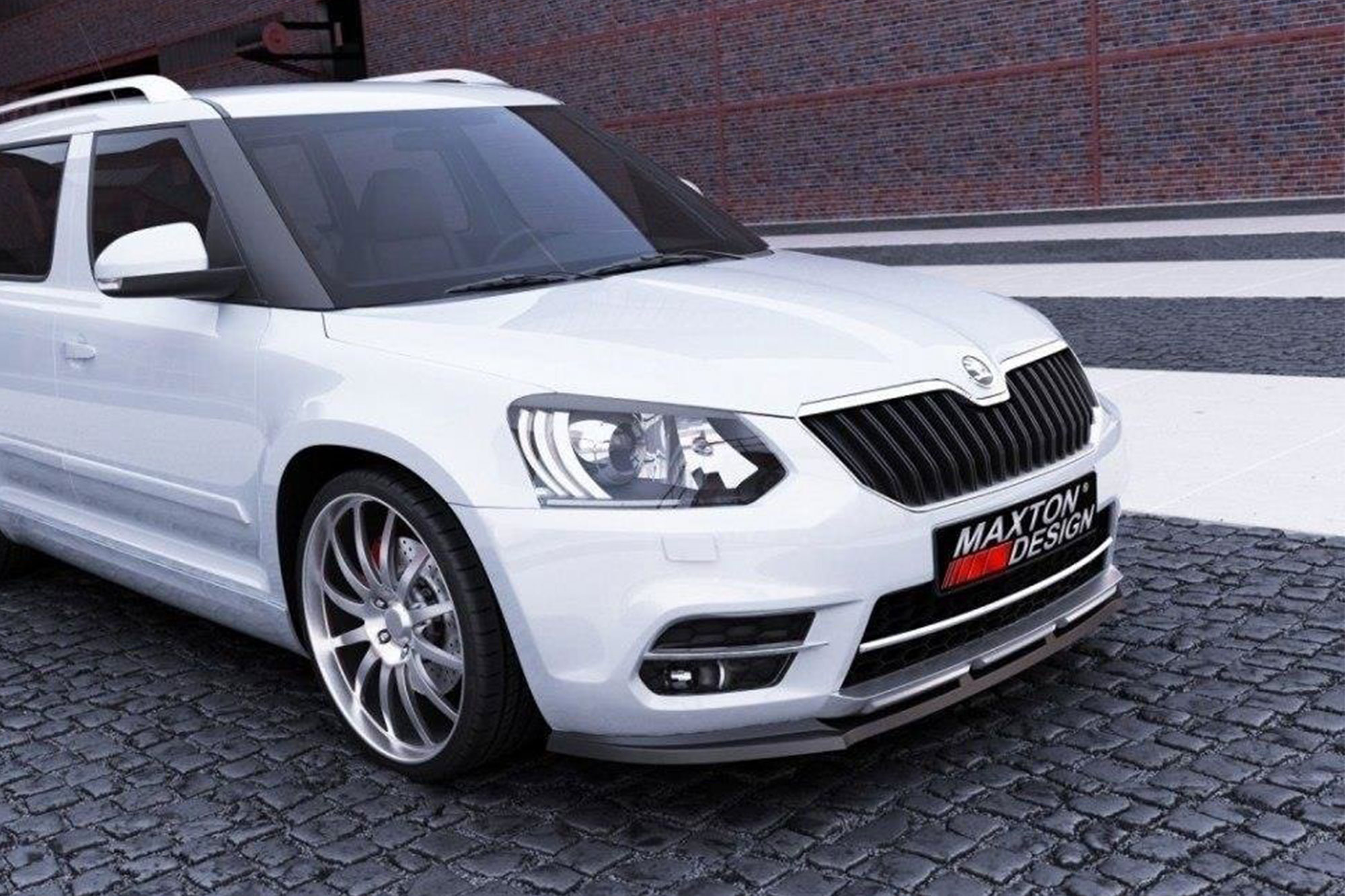 Спојлер Maxton Design за преден стандарден браник на Skoda Yeti CITY по  2013, црн лак