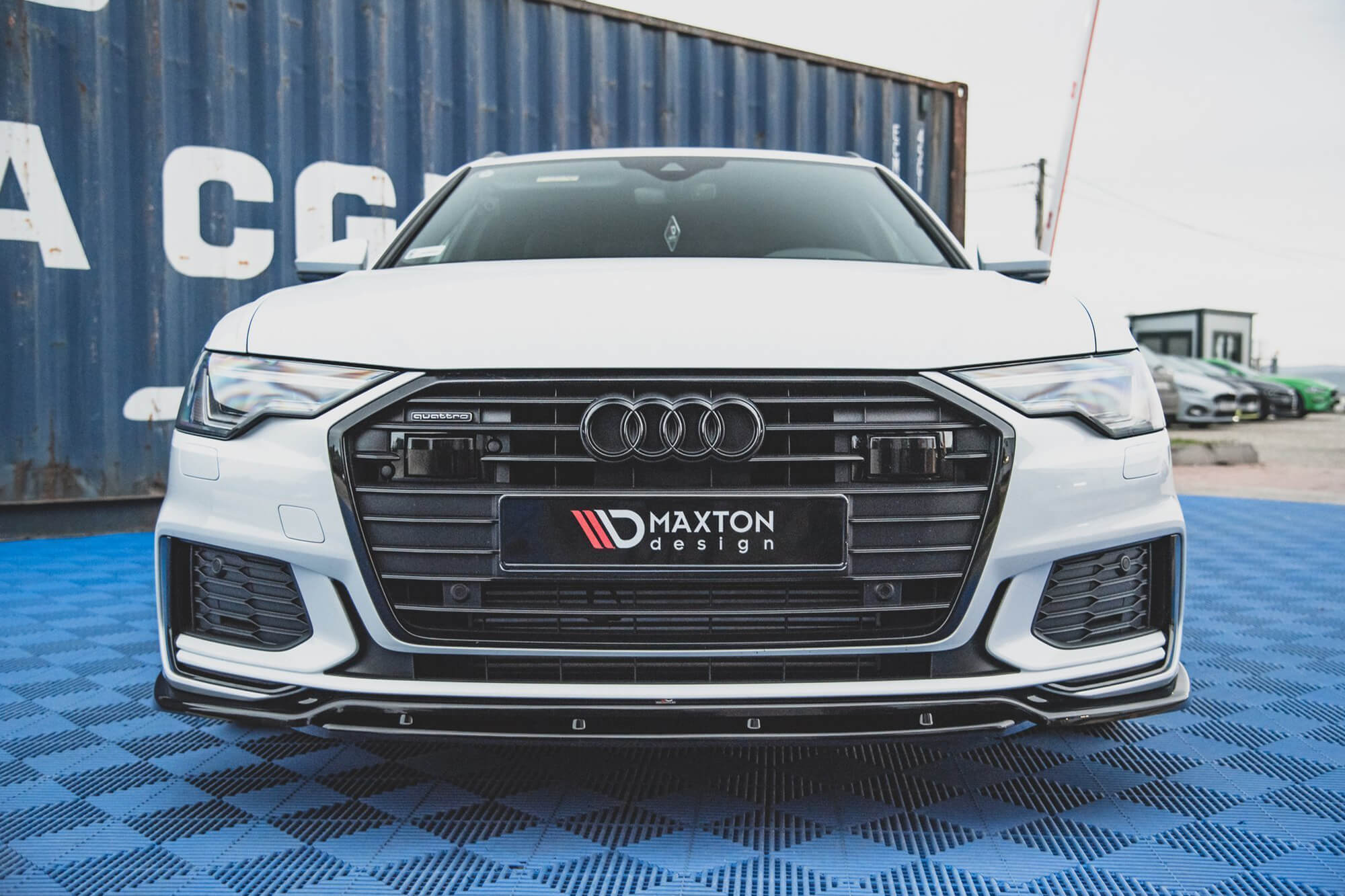 Спојлер  Maxton Design верзија 3 за преден  S6, S-Line браник на Audi A6 C8 седан, Avant по 2019 година, црн мат