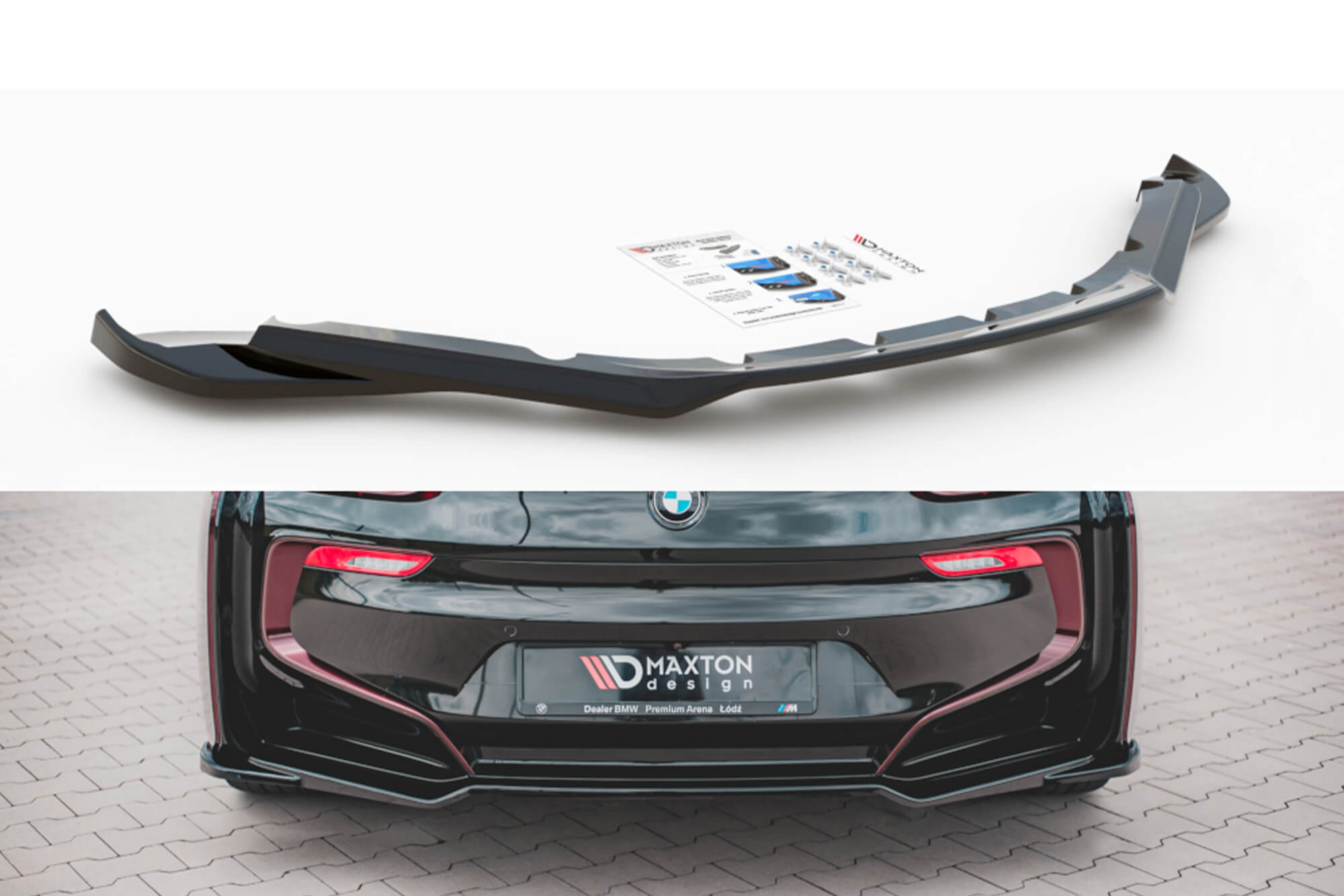 Додаток  Maxton Design за Дифузер  на заден браник за BMW I8 2014-2020, црн мат