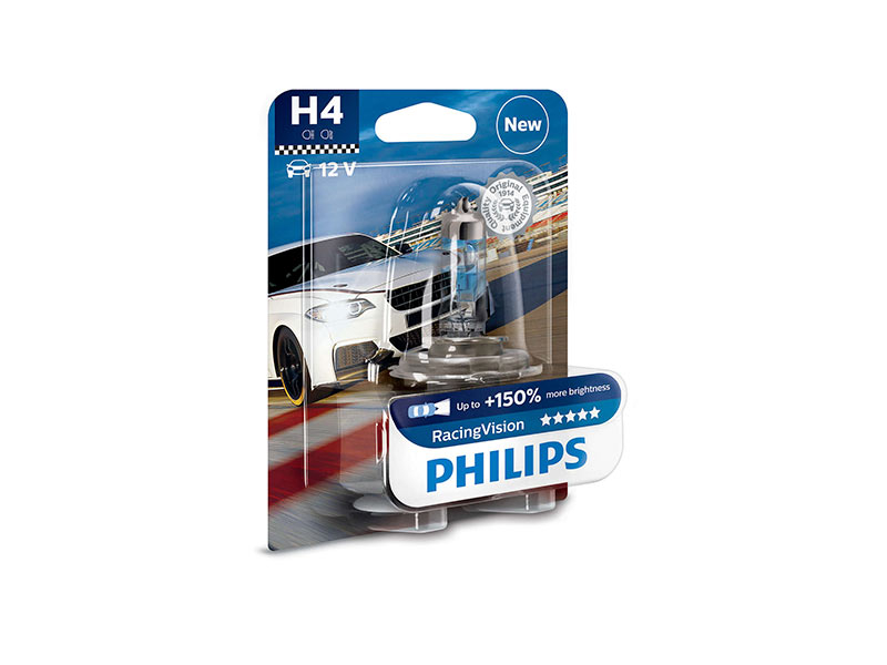 Халогенска сијалица Philips H4 Racing Vision 12V, 55W, PX26d, 1 бр.