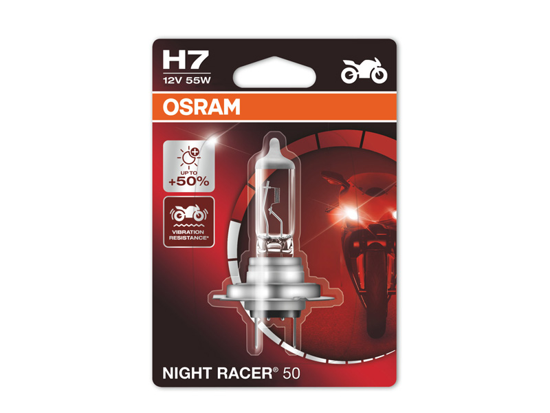 Халогенска сијалица Osram H7 Moto Night Racer 50 12V, 55W, PX26d, 1 бр.