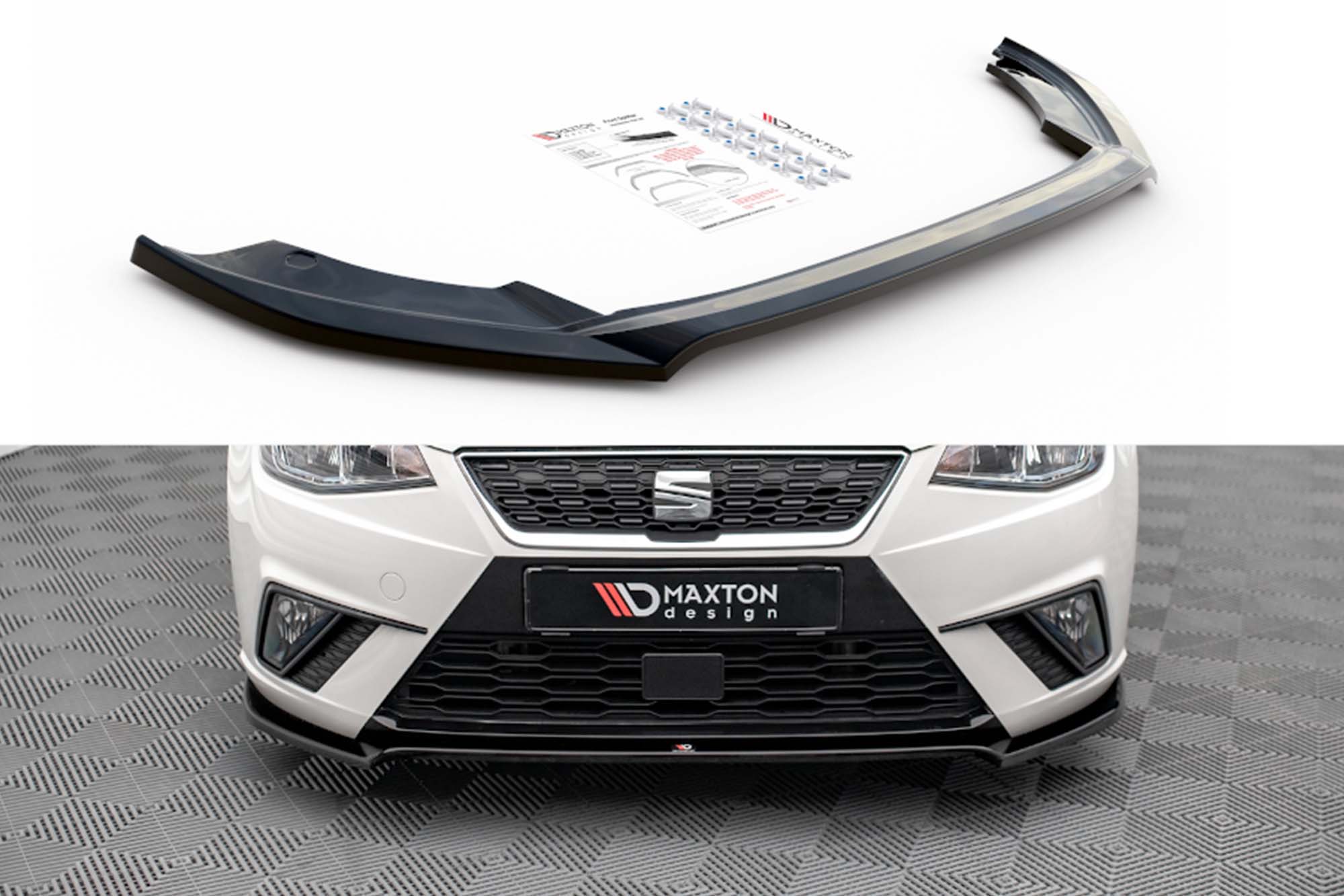 Спојлер  Maxton Design верзија 3 за преден  браник на Seat Ibiza FR/Standard MK5 2017-2021, црн лак