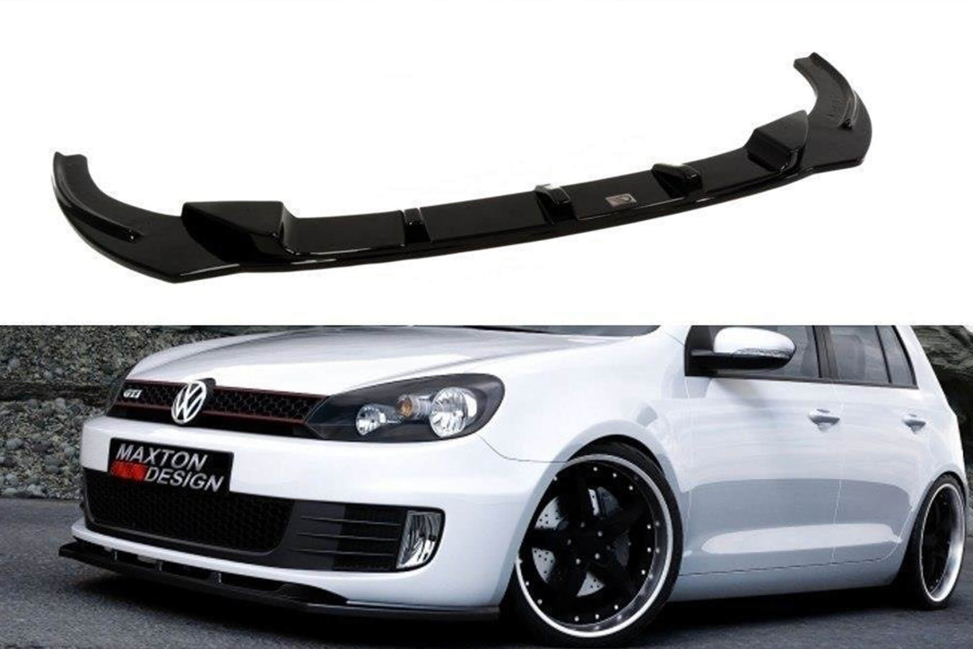 Спојлер  Maxton Design верзија 1 за преден  GTI браник нa VW Golf VI 2008-2012, црн лак