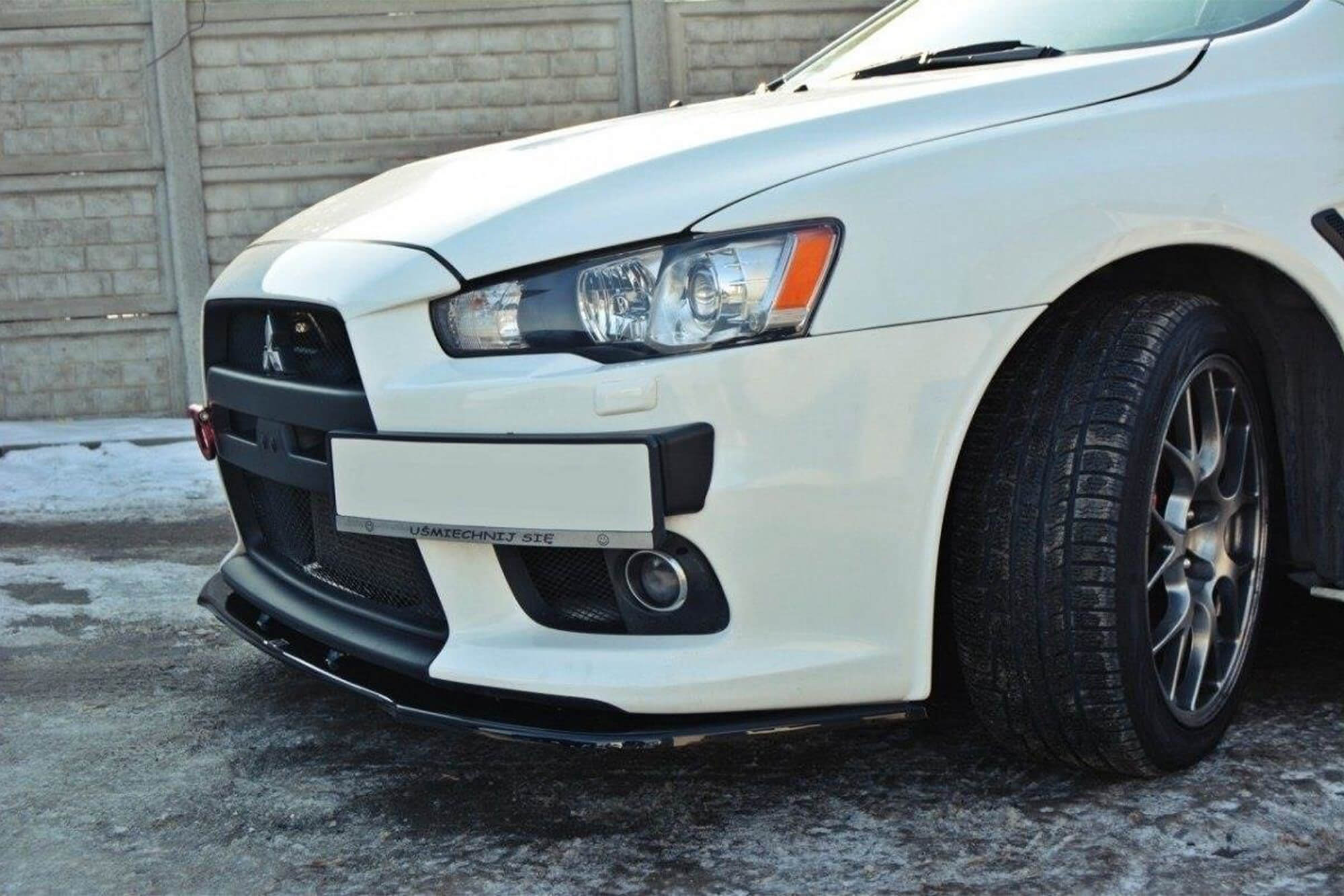 Спојлер  Maxton Design верзија 1 за преден  браник на Mitsubishi Lancer Evo X 2007-2015, црн мат