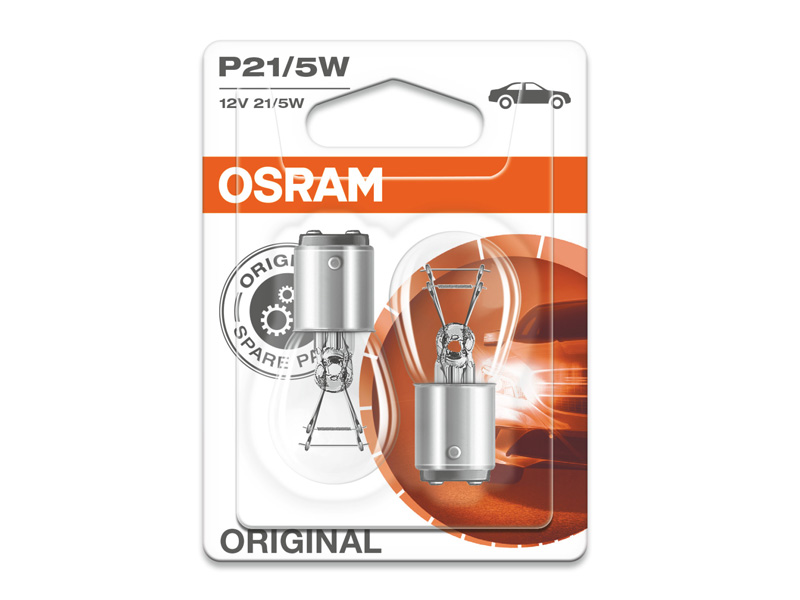 Комплет 2 бр. халогенски сијалици Osram P21/5W Original 12V, 21/5W, BAY15d