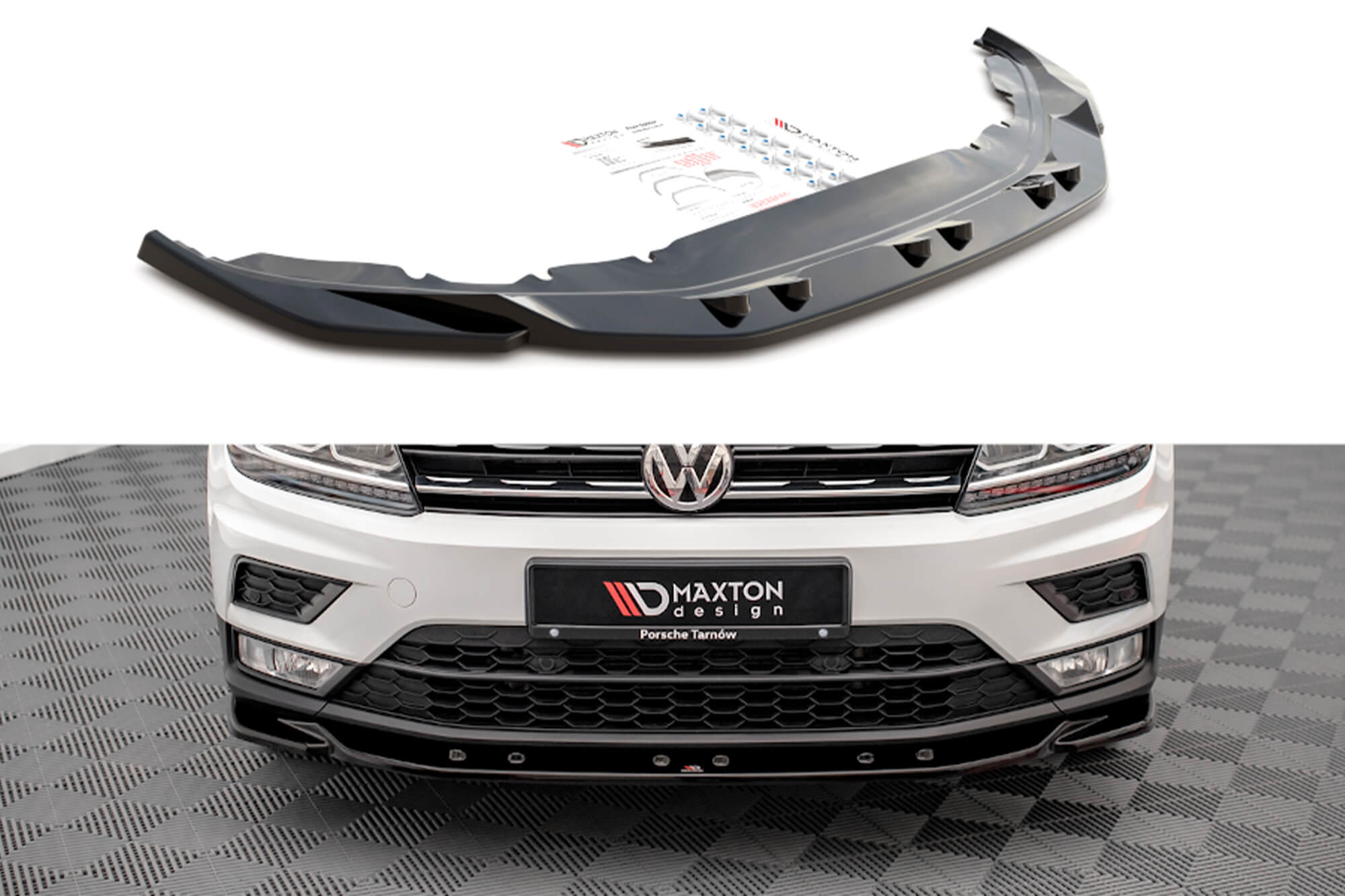 Спојлер  Maxton Design за преден  браник на Volkswagen Tiguan 2015-2020, црн лак