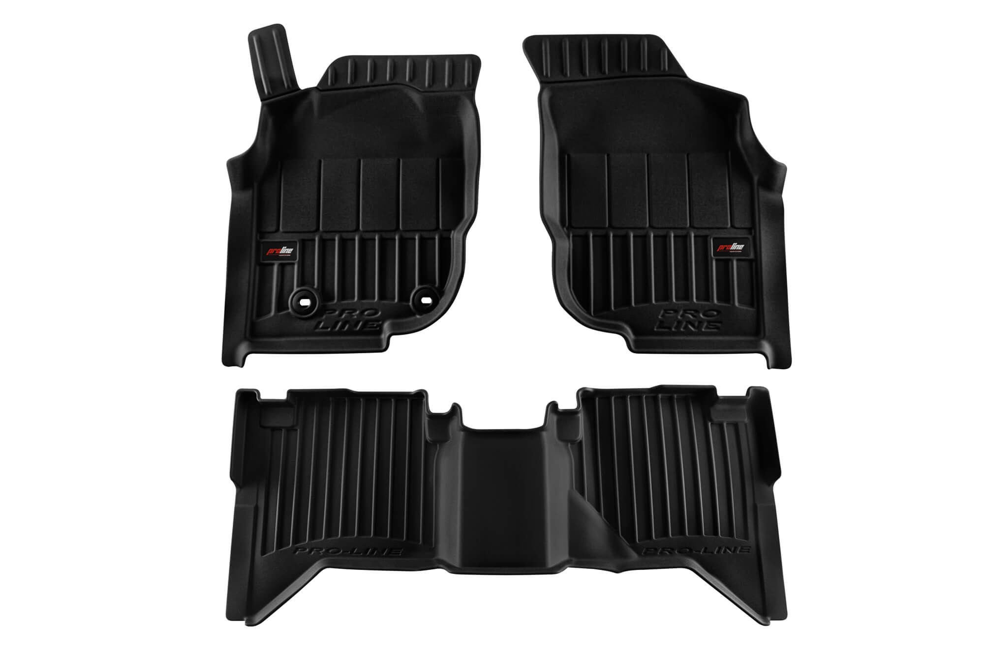 3D Гумени патосници Frogum за Toyota Hilux 2005-2015 Pickup, 3 дела, црни