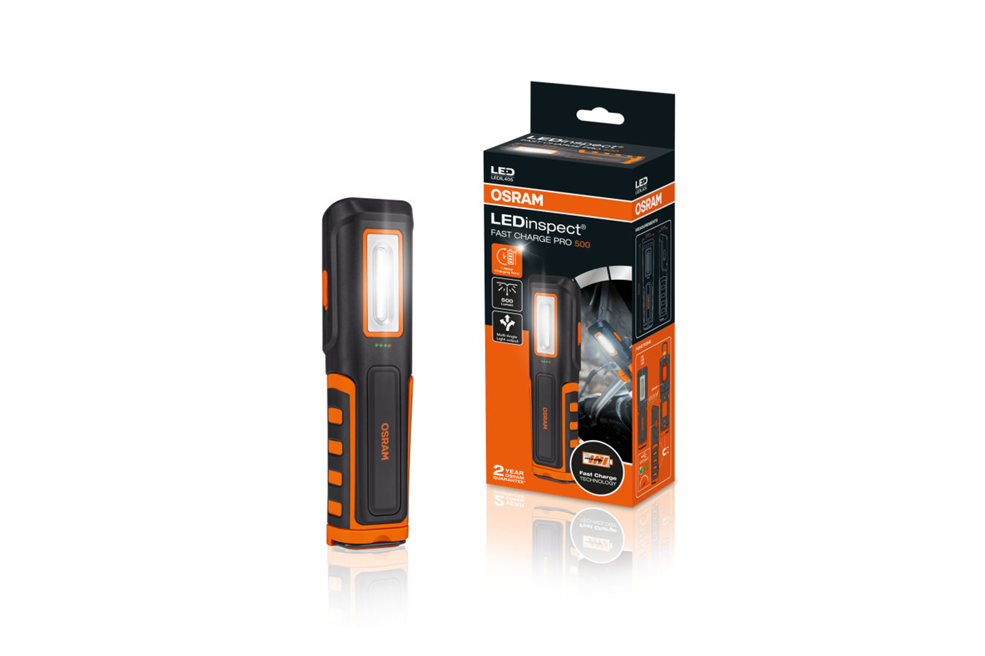 LED професионална сервисна ламба  Osram LEDinspect FAST CHARGE PRO500, 500lm, 5700K, со вградена батерија