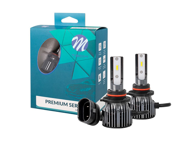 LED сијалици M-tech Premium Series за фарови HB3/9005 ладно бела  светлина, 9-32V, 50W, 6500K, 5000LM, P20d