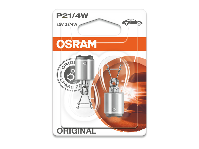 Комплет 2 бр. халогенски сијалици Osram P21/4W Original 12V, 21/4W, BAZ15d