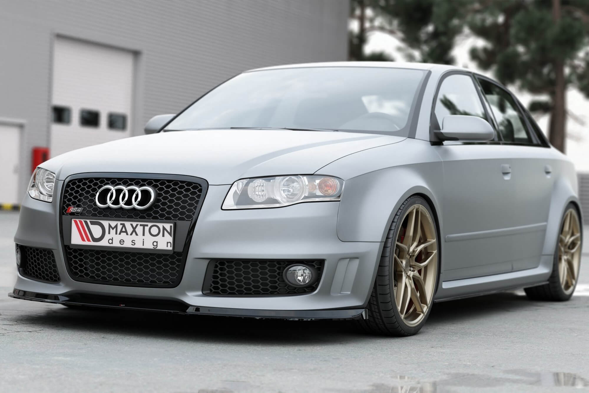 Спојлер  Maxton Design верзија 1 за преден  RS4 браник на Audi A4 B7 2006-2008, боја карбон