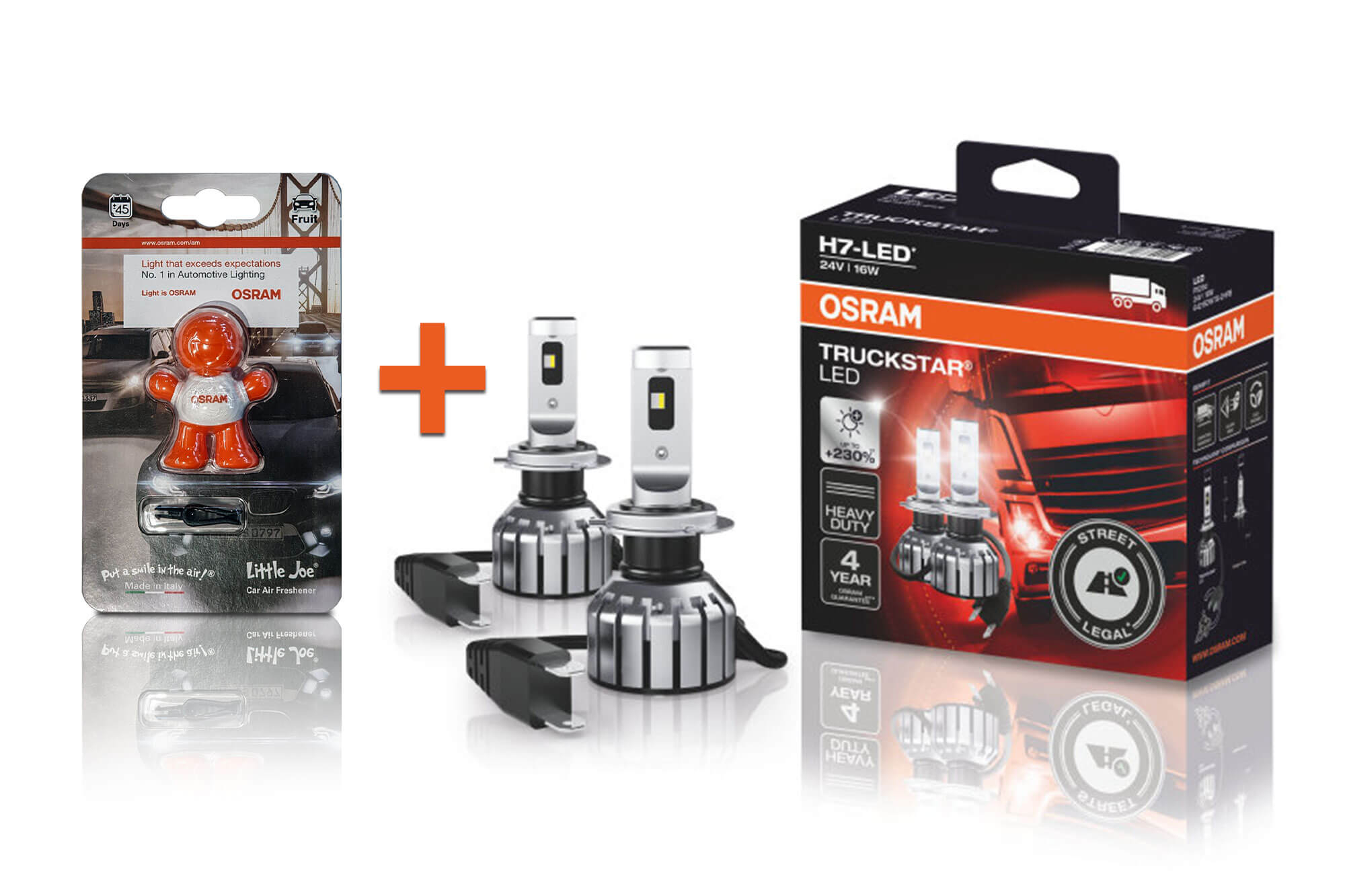 LED сијалици Osram Truckstar за фарови H7 ладно бела  светлина, 24V, 18W, 6000K, 1750LM