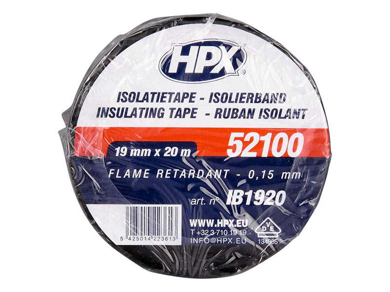 PVC изолациска лента HPX тип VDE 19mm/20m црна