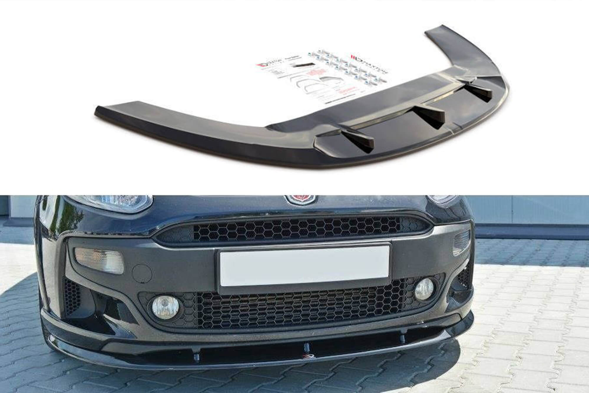 Спојлер  Maxton Design за преден  Abarth браник на Fiat Punto Evo 2010-2014, боја карбон