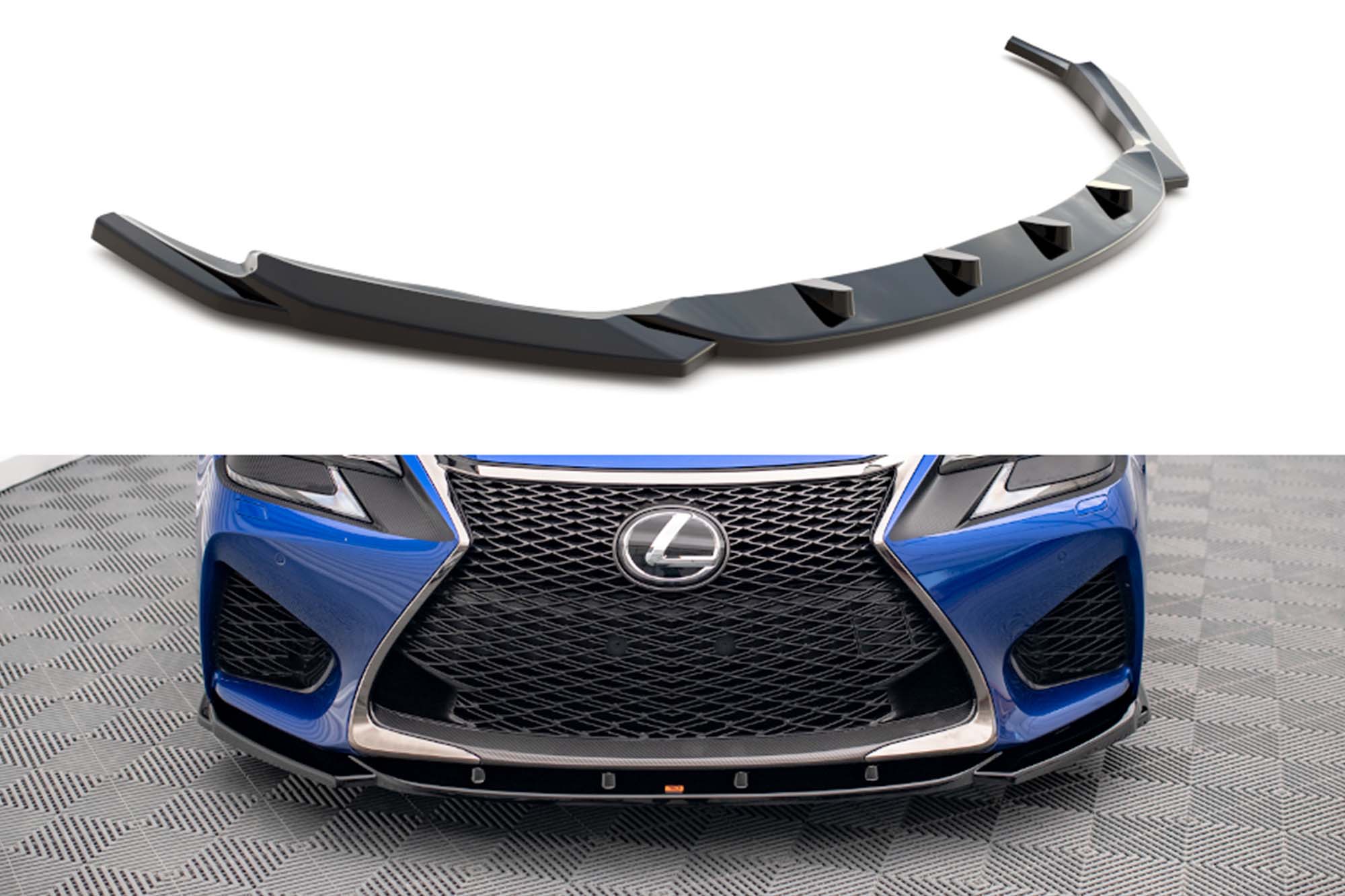 Спојлер  Maxton Design верзија 2 за преден  браник на Lexus GS F MK4 2015-2020, црн лак