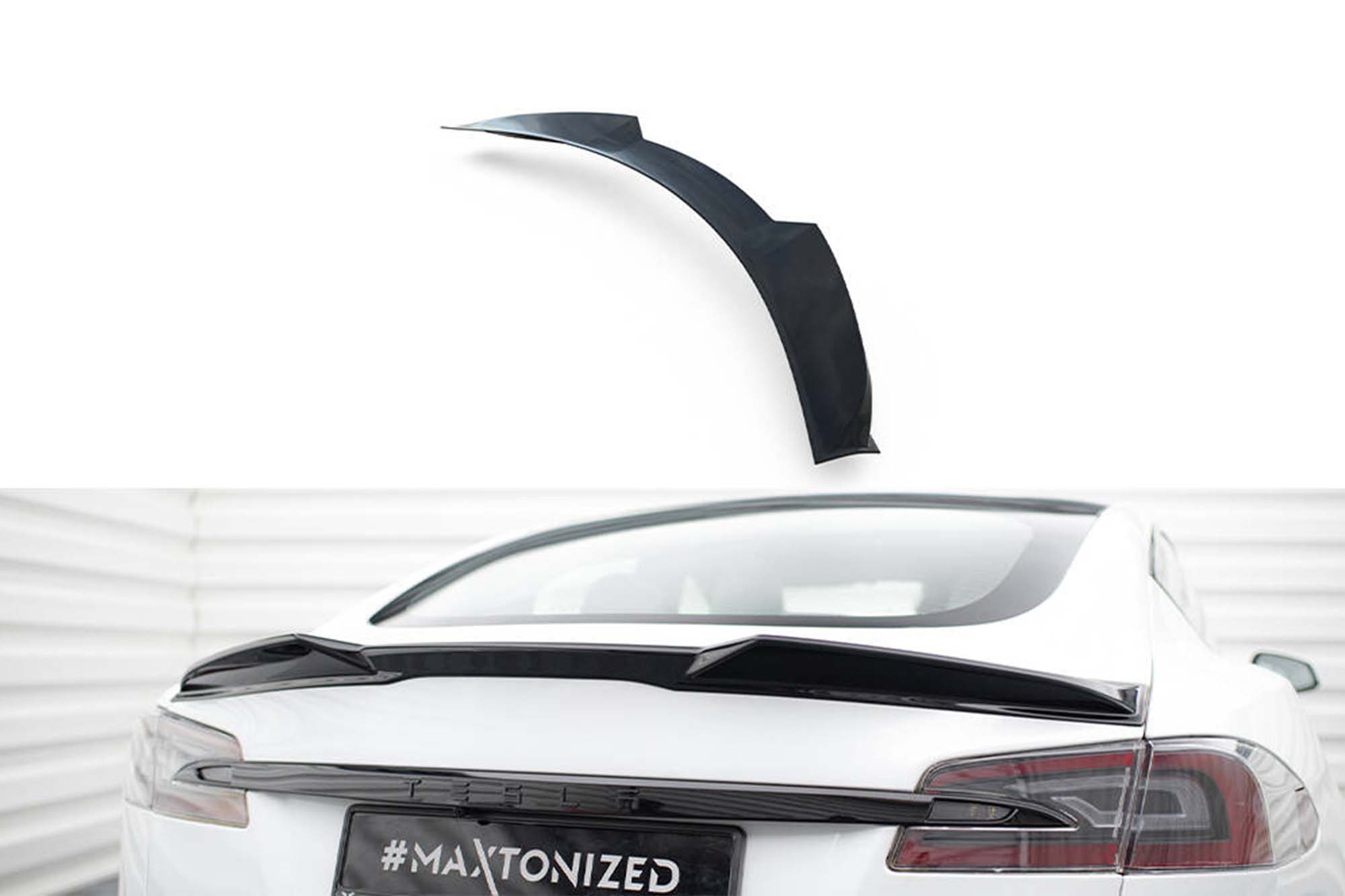 Спојлер  Maxton Design за багажник на Tesla Model S Plaid по 2021 година, црн лак