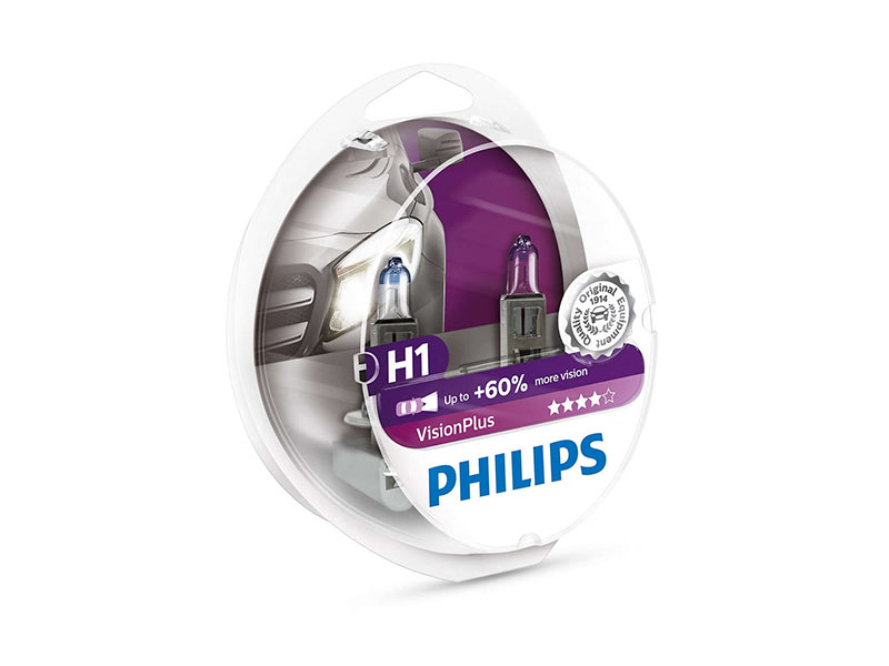 Халогенска сијалица Philips H1 Vision Plus 12V, 55W, P14.5S, 1 бр.