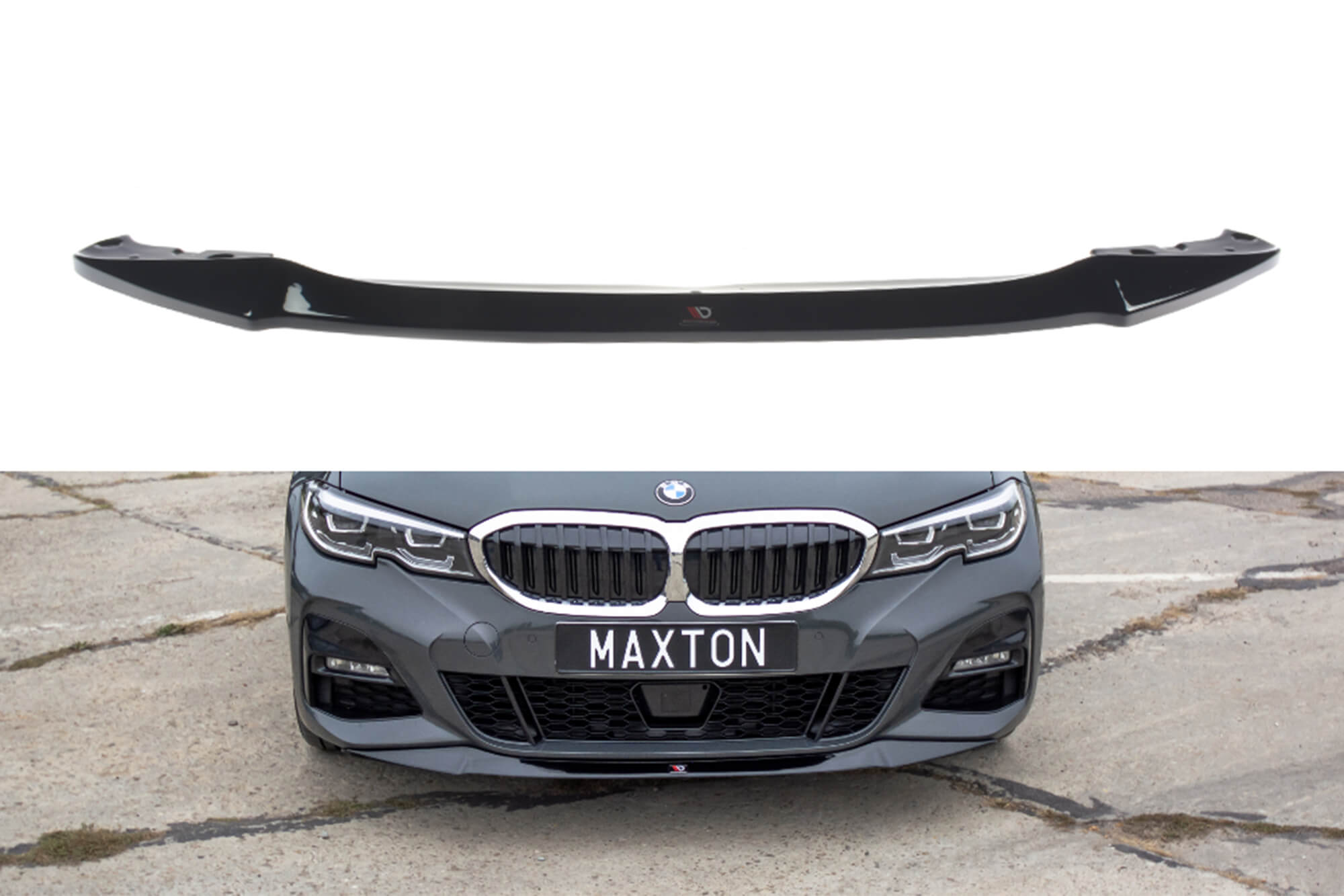 Спојлер  Maxton Design верзија 1 за преден  M Technik браник на BMW серија 3 G20 по 2019 година, црн мат